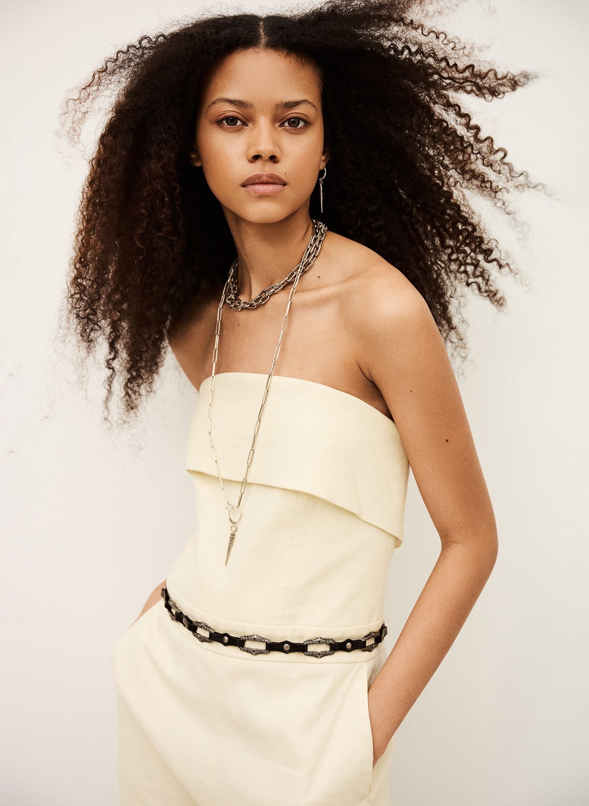 Combinaison en lin et en coton mélangés cenelia BA&SH Beige