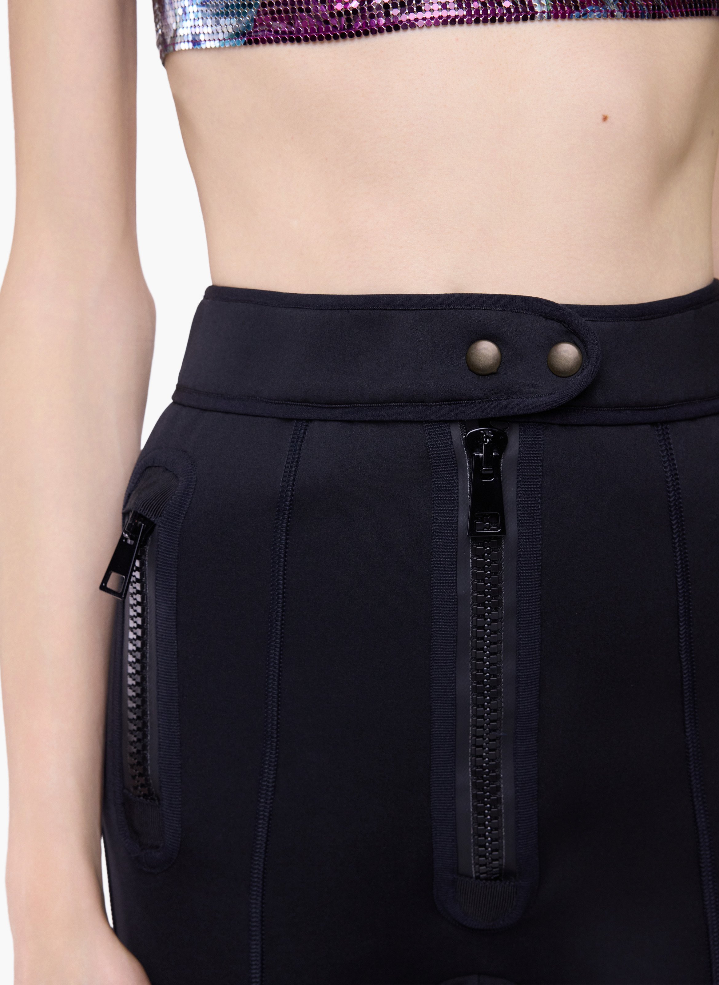 Pantalon capri en néoprène RABANNE Noir