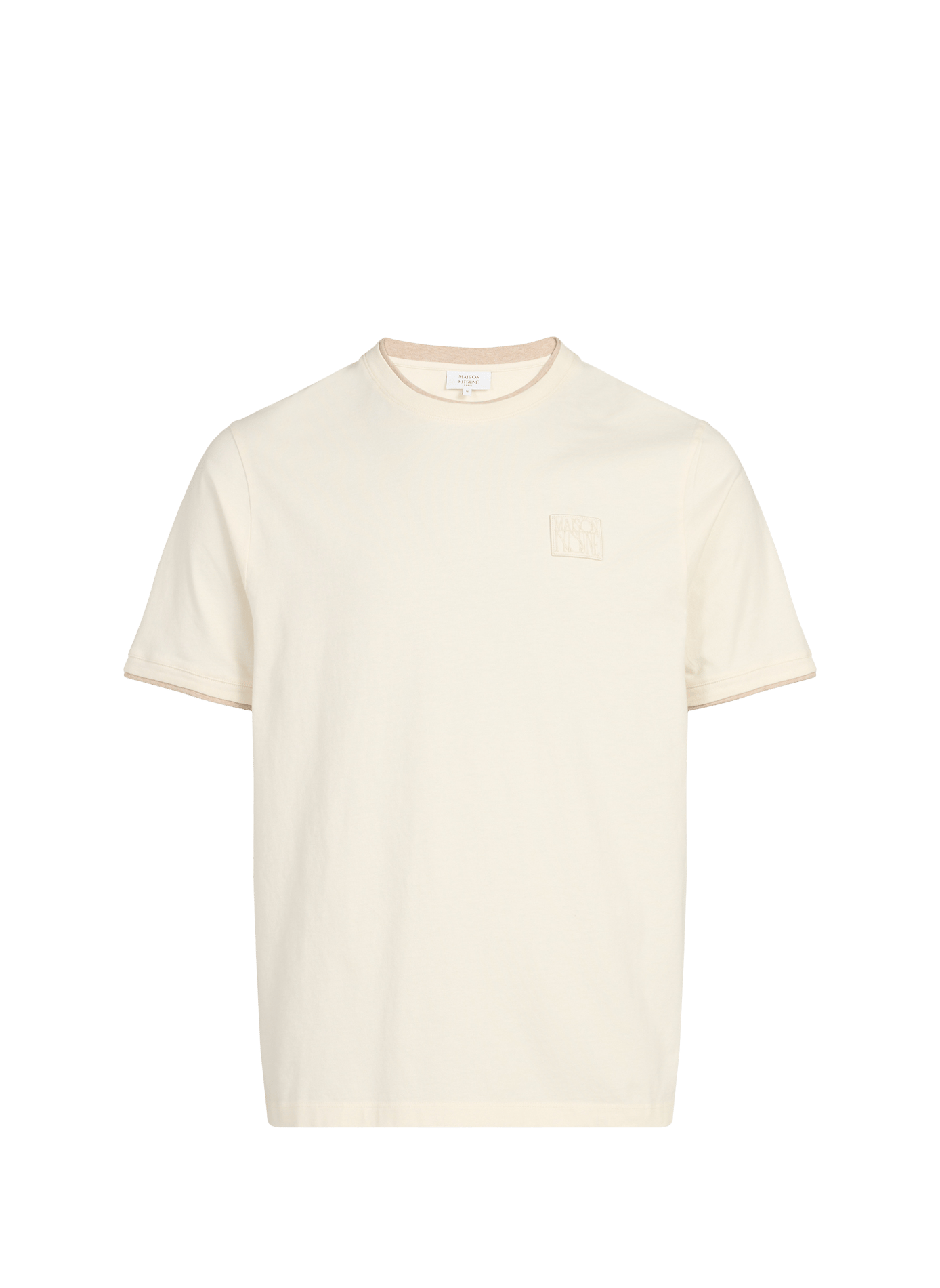 Straight T-shirt with embroidered logo in cotton MAISON KITSUNÉ Beige