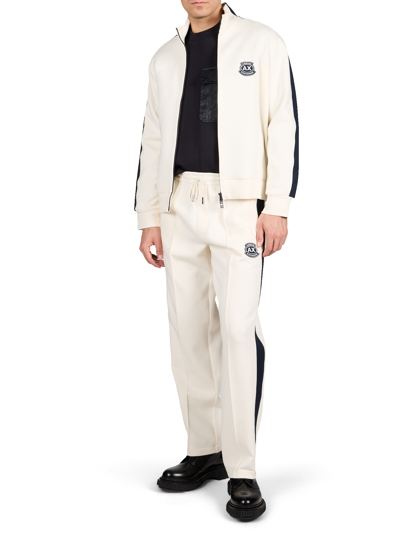 Logo sweatpants in blended cotton ARMANI EXCHANGE Beige