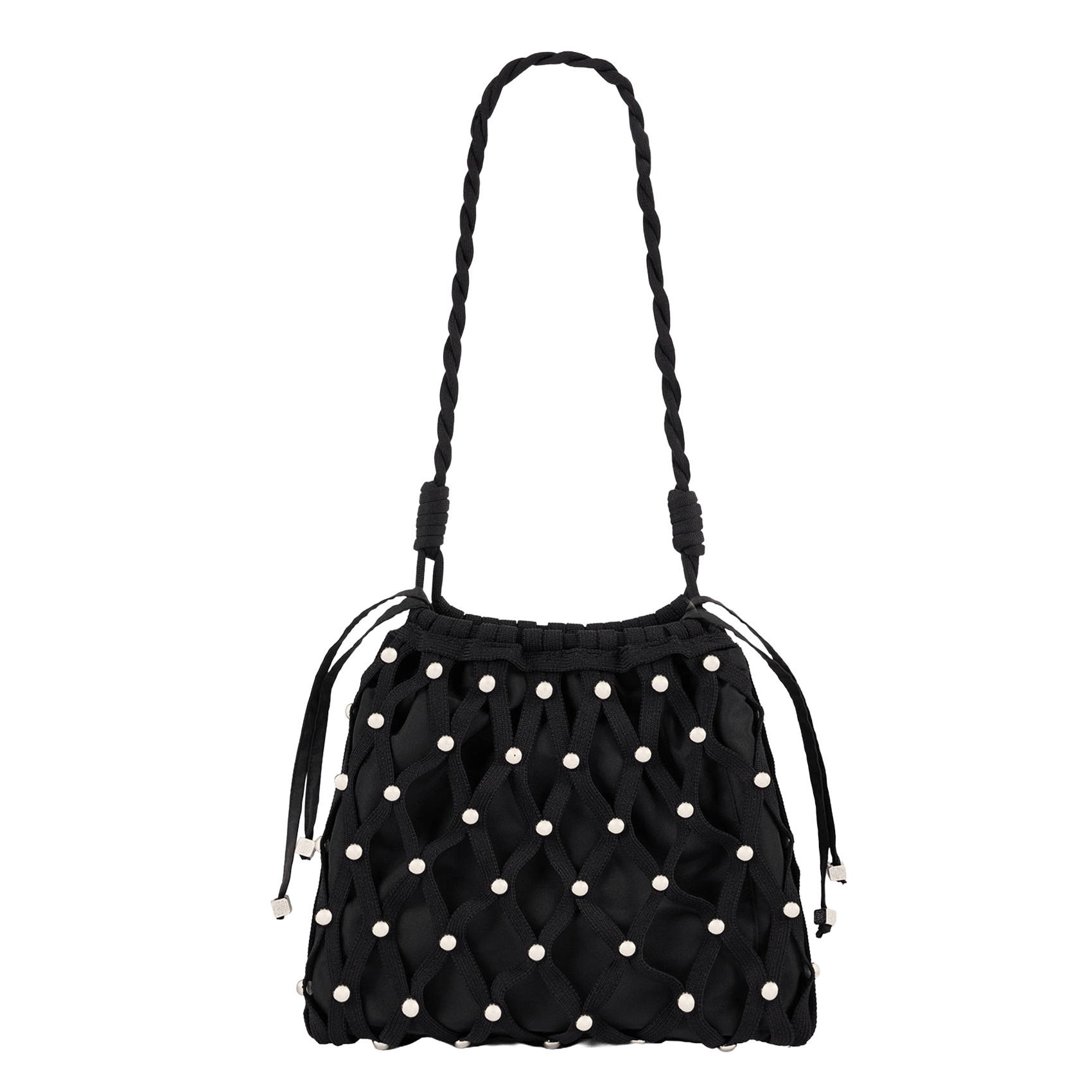 Sac porté épaule en maille SANDRO Noir