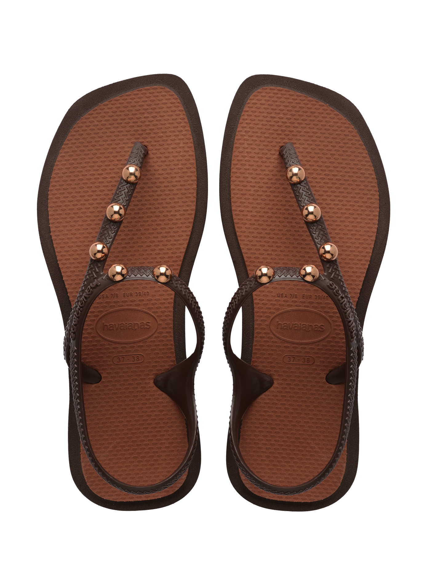 Flash Fusion flat sandals with beads HAVAIANAS Brown