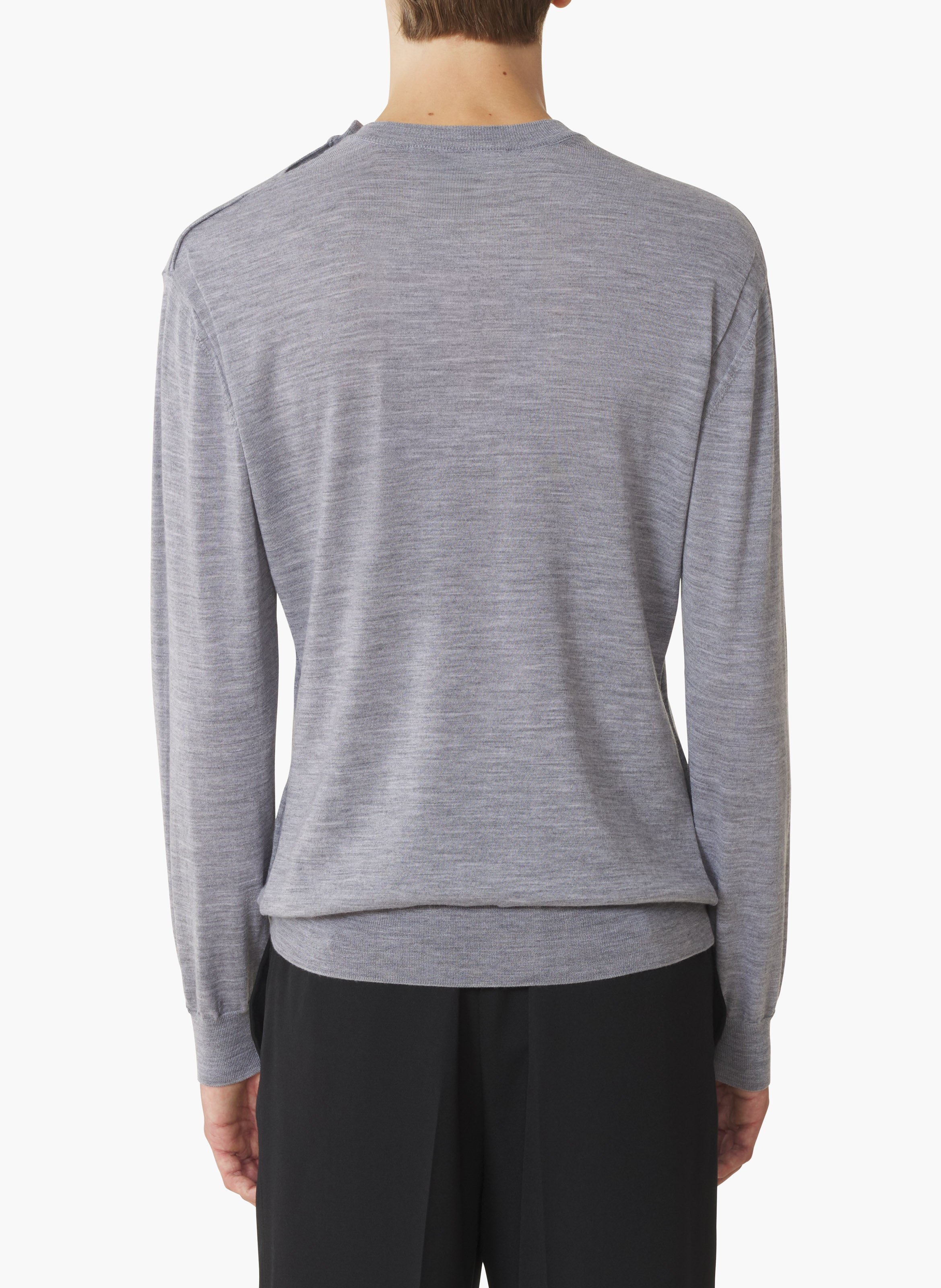 Pull en laine mérinos LANVIN Gris
