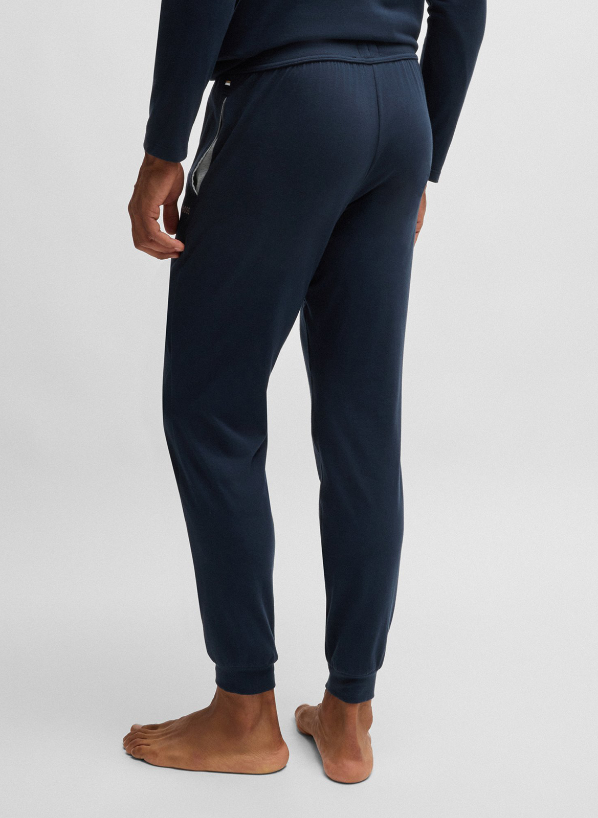 Jogging droit en coton BOSS Bleu