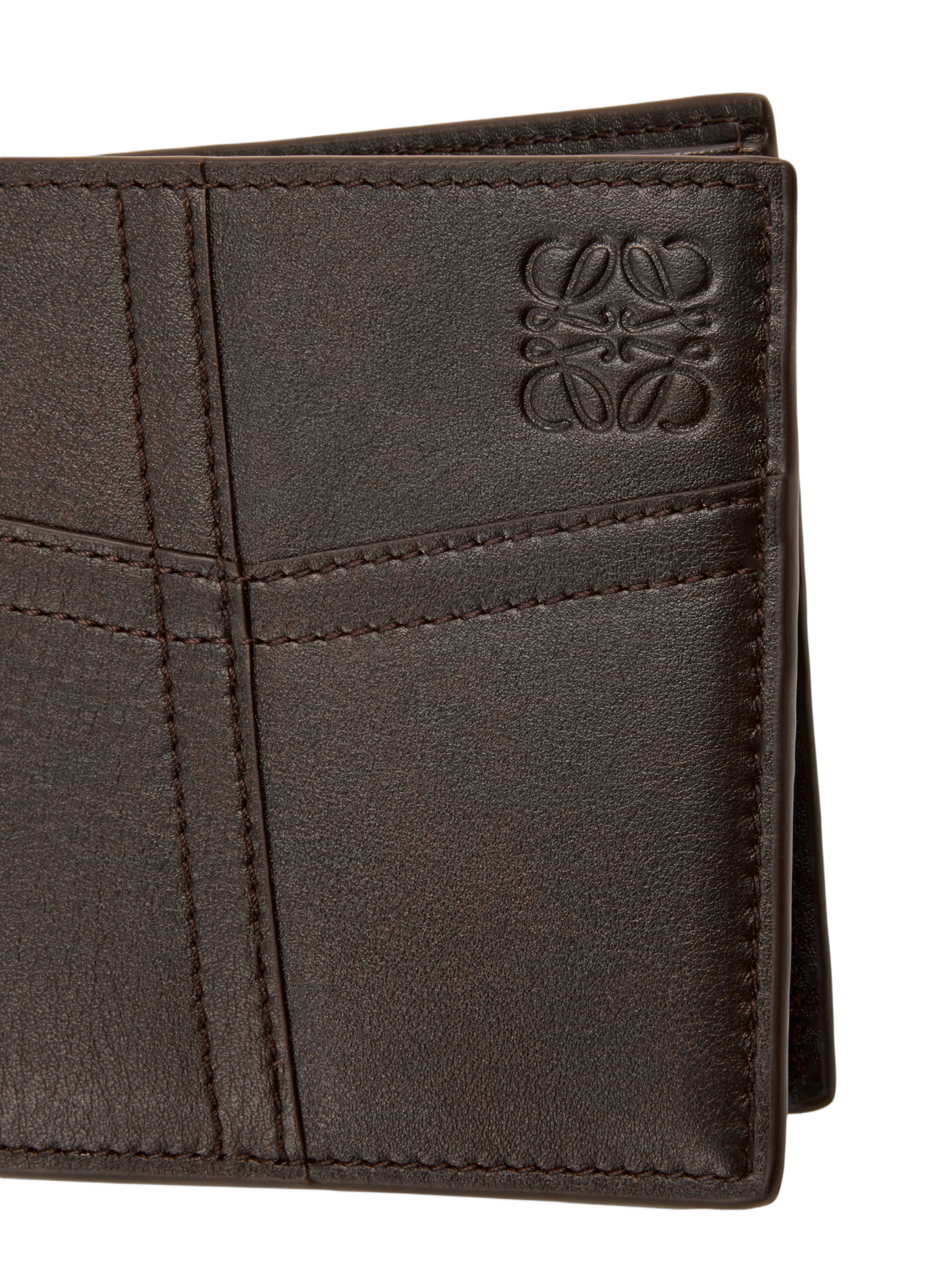 Portefeuille à deux volets Panta en cuir de veau brillant LOEWE Marron