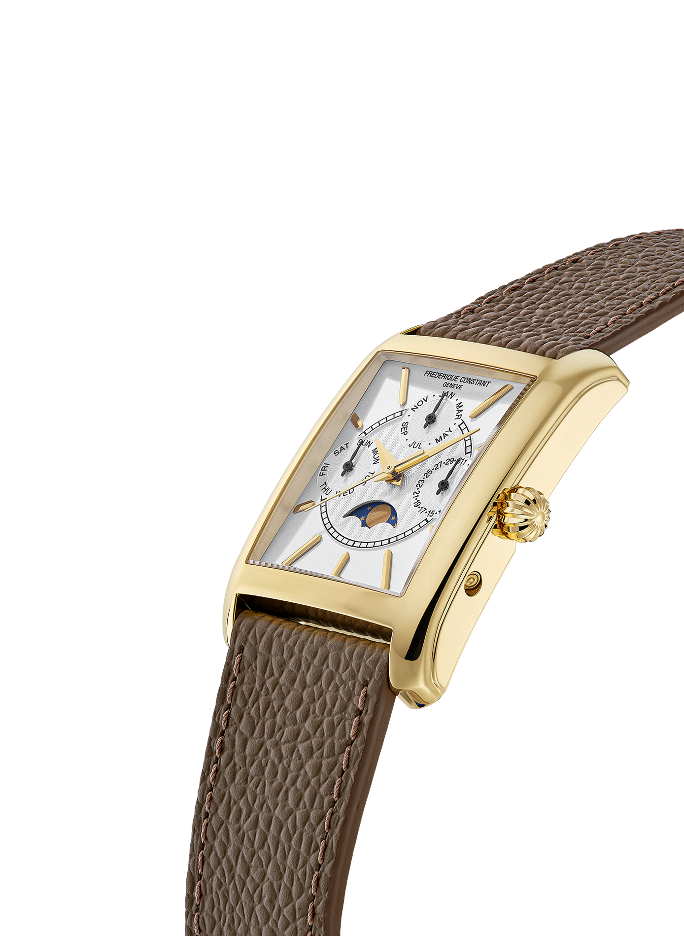 Montre quartz en cuir de veau FREDERIQUE CONSTANT Blanc