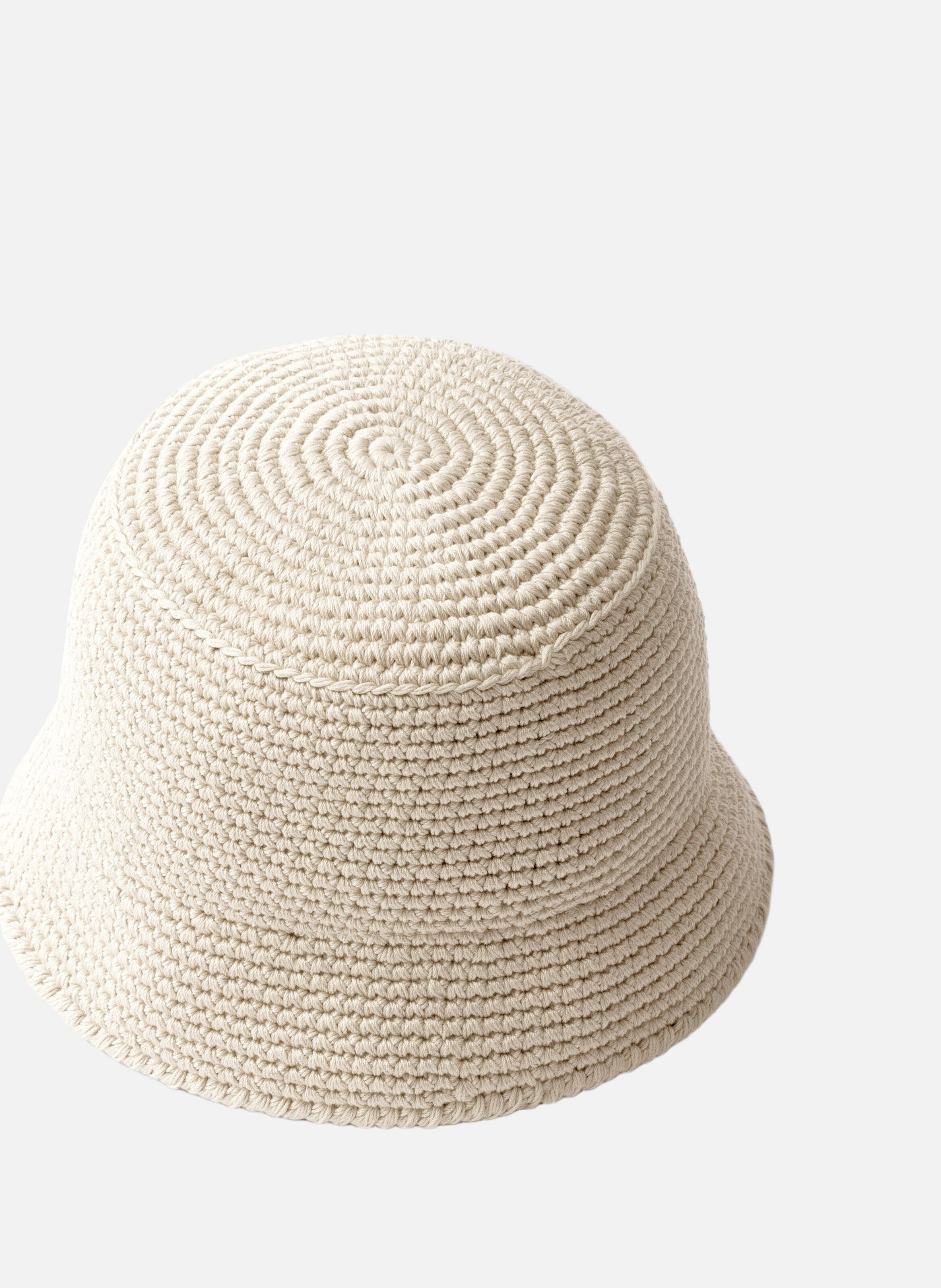 Chapeau bob en crochet PRADA Beige