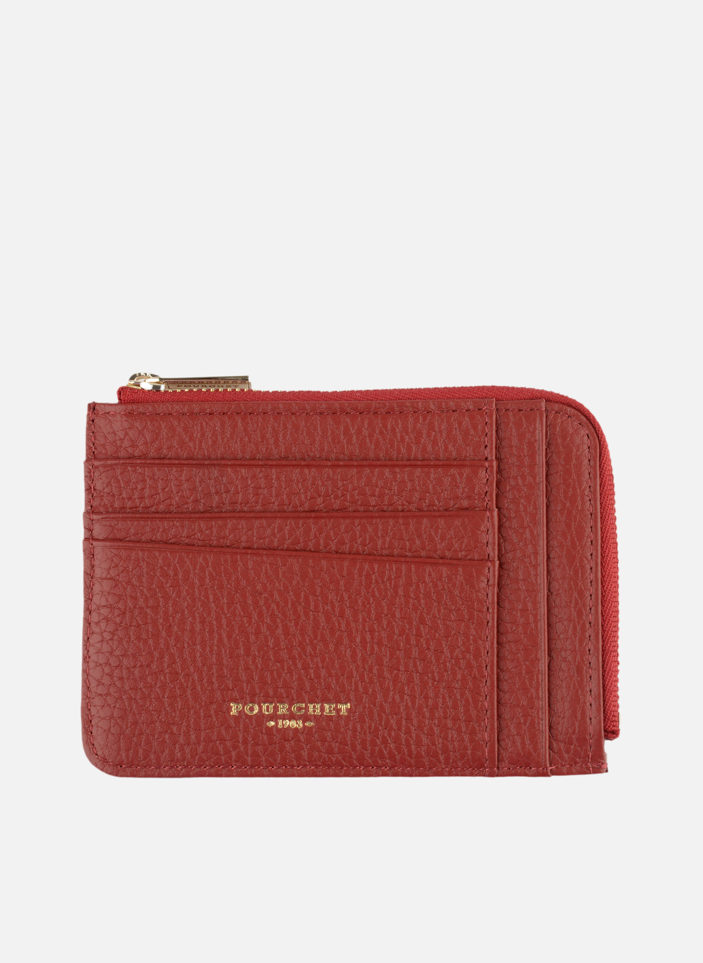 Club | porte-monnaie & porte-cartes en cuir de vachette POURCHET Rouge