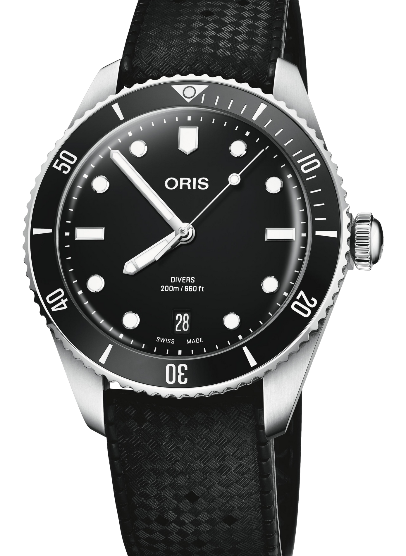 Montre automatique Oris Divers Date en acier inoxydable ORIS Noir