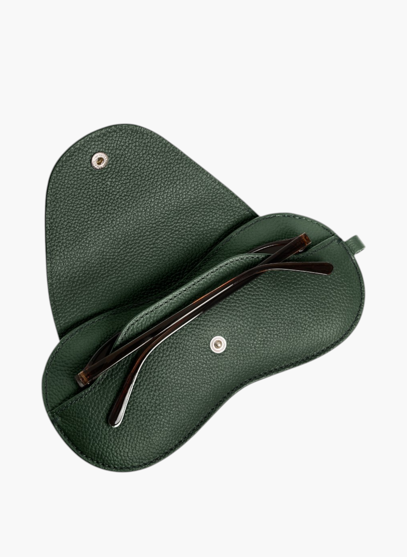 Etui à lunettes charms en cuir grainé | Vert LE TANNEUR Homme
