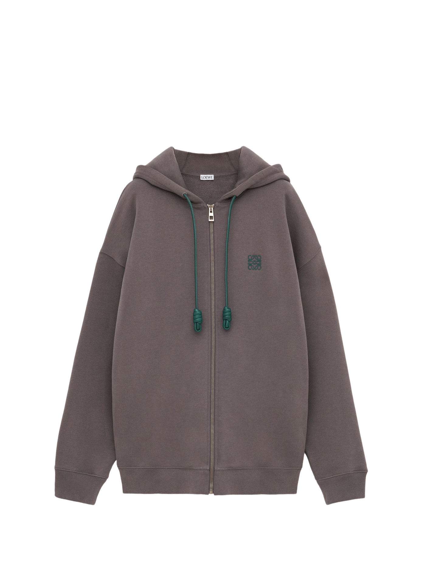 Kapuzen-Sweatshirt aus Baumwolle mit Reißverschluss LOEWE Grau