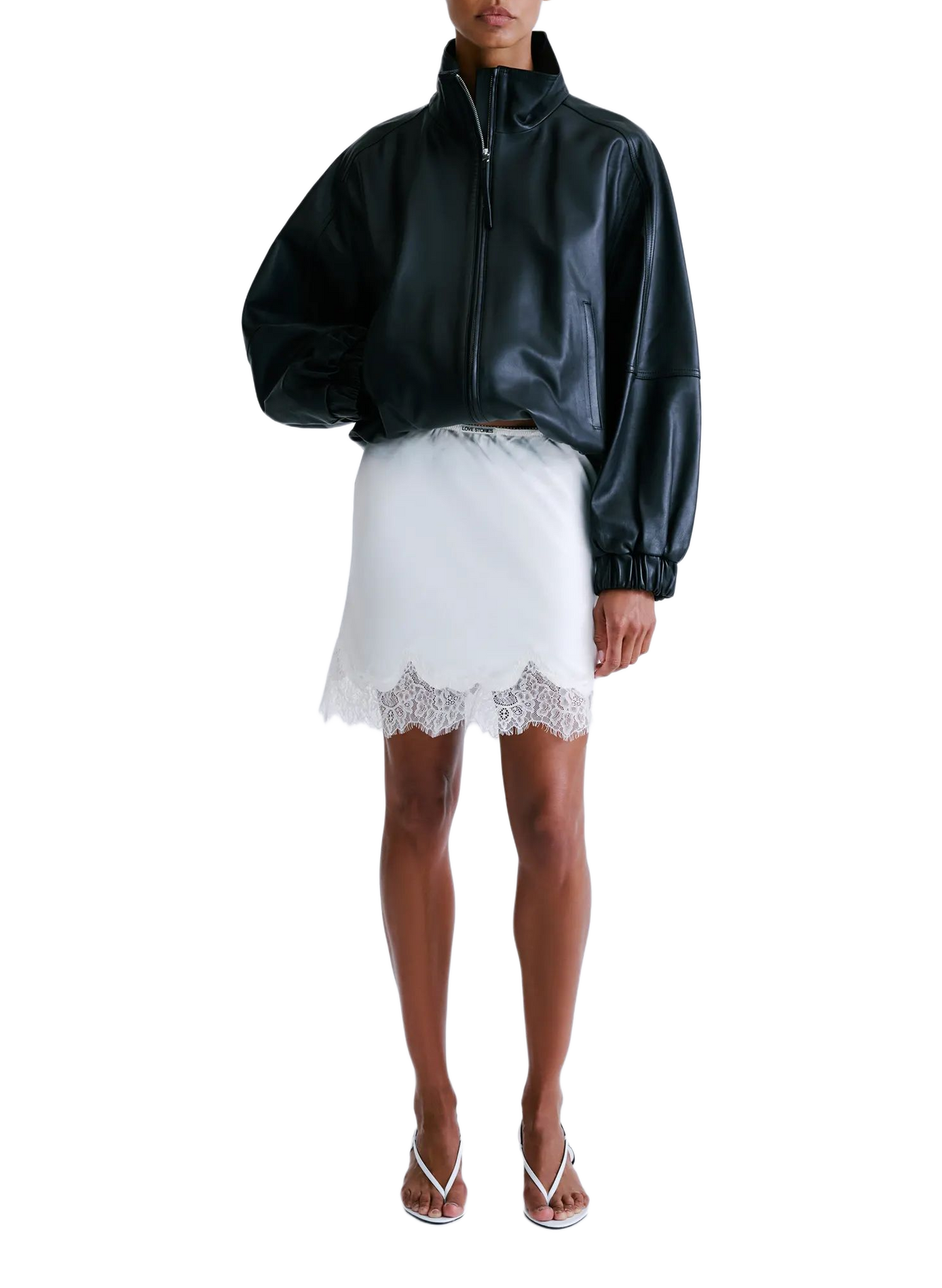 Short lace skirt LOVE STORIES White