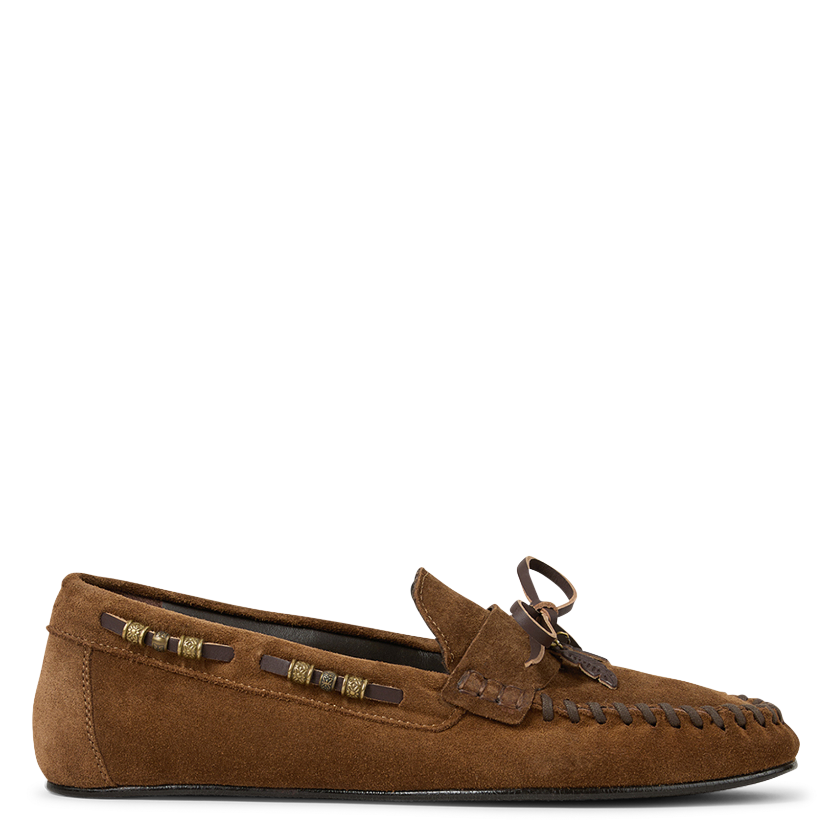 Platte suède leren mocassins Celodie BA&SH Bruin