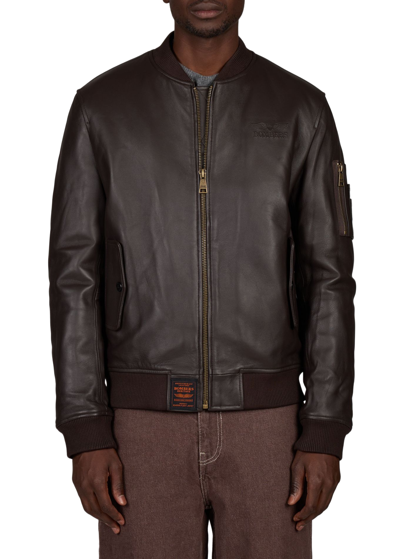 Bomber Viper en cuir BOMBERS ORIGINAL Marron