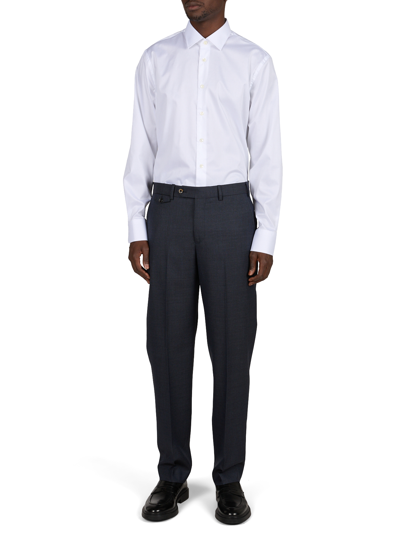 Pantaloni a pieghe in lana vergine PT01 Blu
