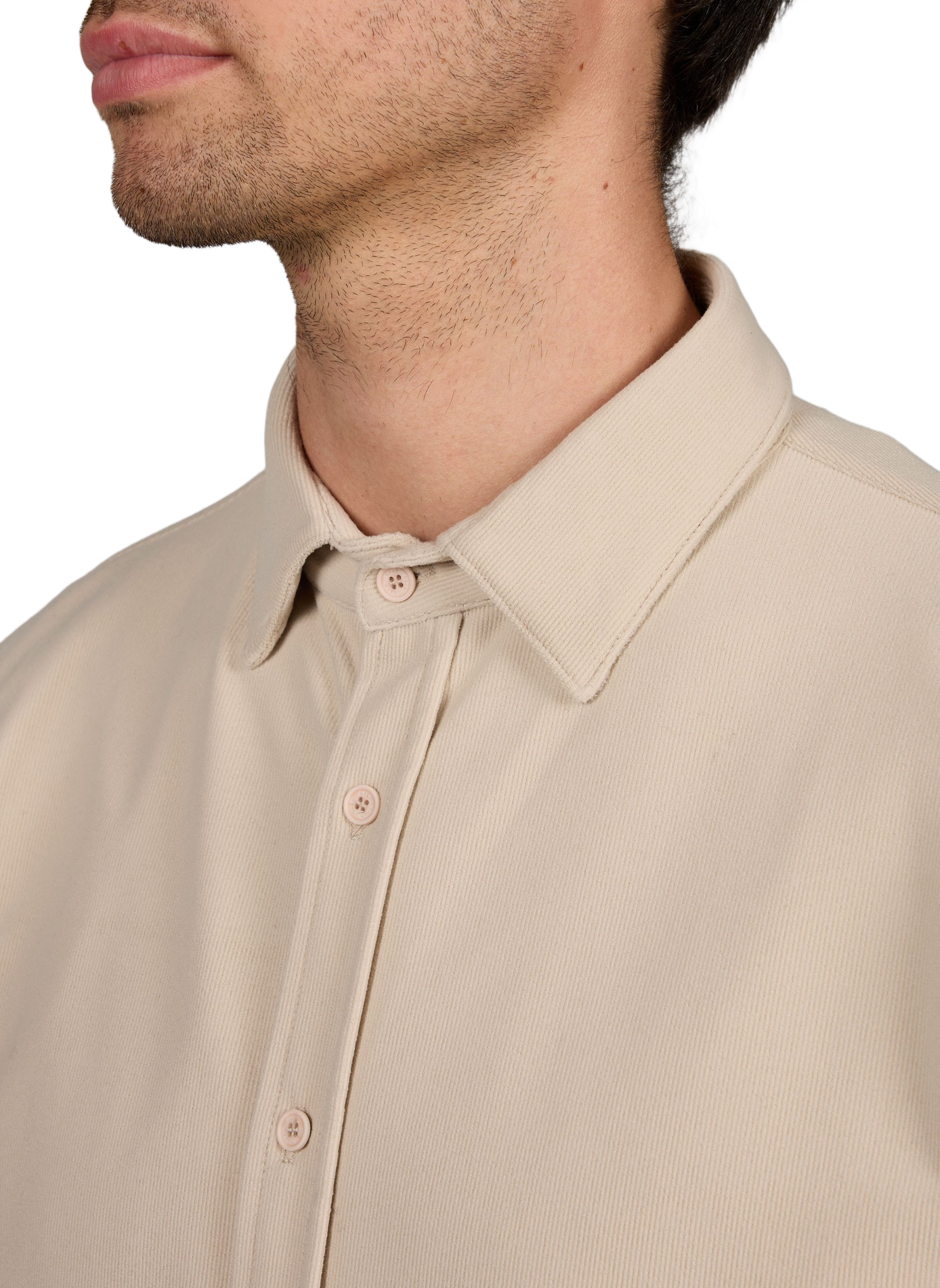 Straight shirt in corduroy velvet effect 1789 CALA Beige