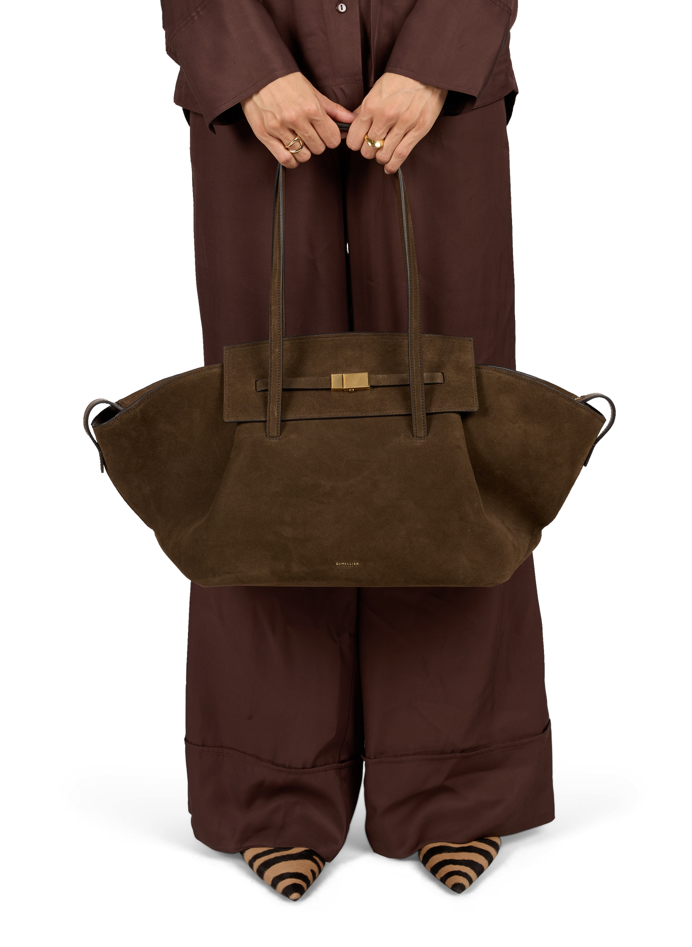 Brooklyn leather tote bag DEMELLIER LONDON Brown