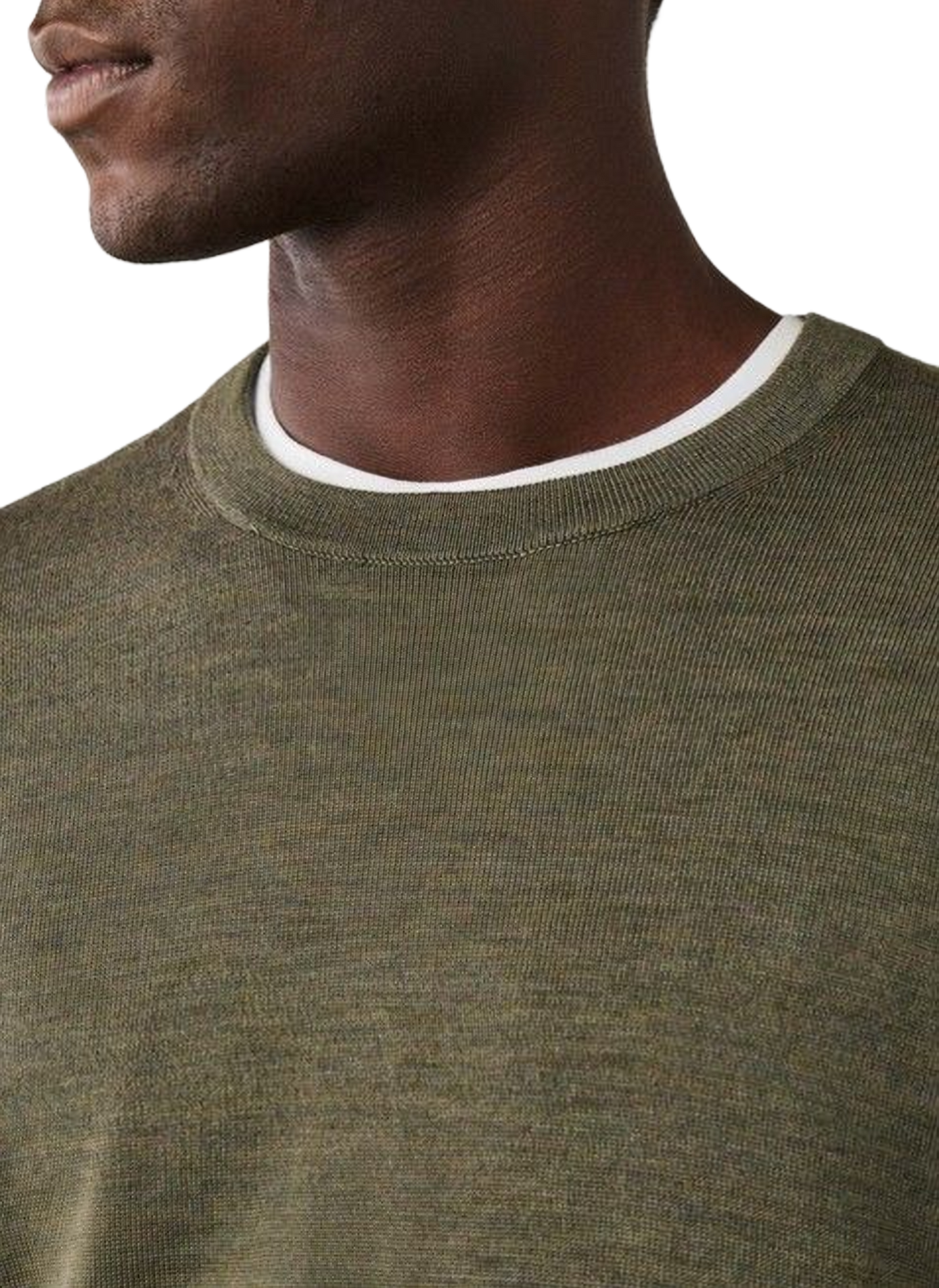Round neck wool straight sweater FACONNABLE Khaki