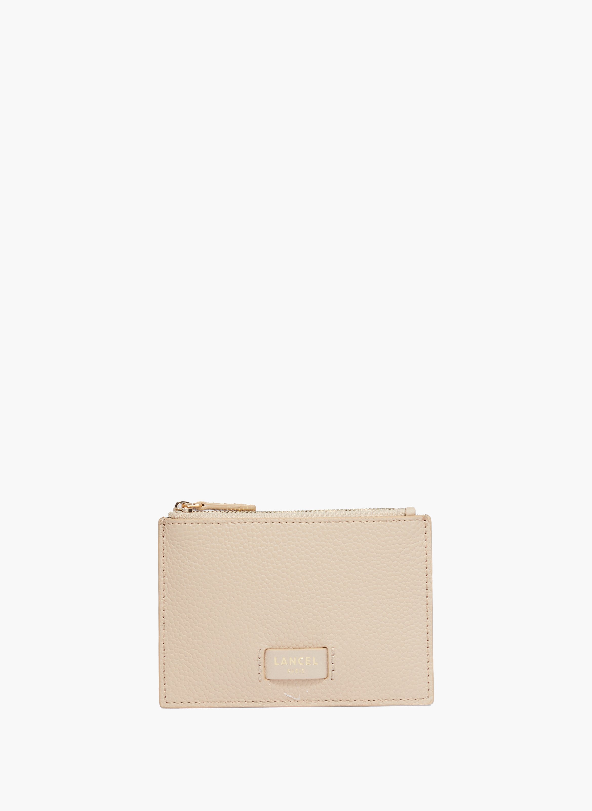 Porte-cartes zippé l ninon de lancel en cuir LANCEL Beige