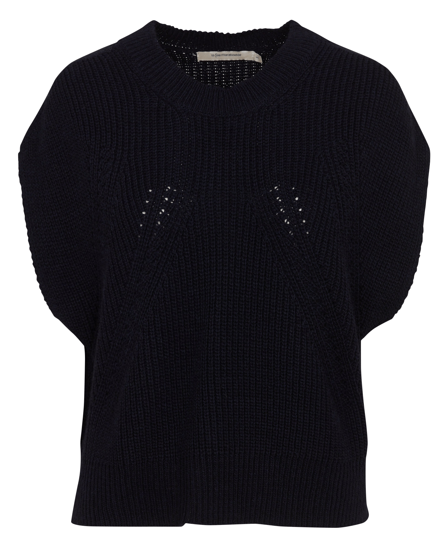 Ruimvallende trui met boothals en parelsteek LA FEE MARABOUTEE Blauw