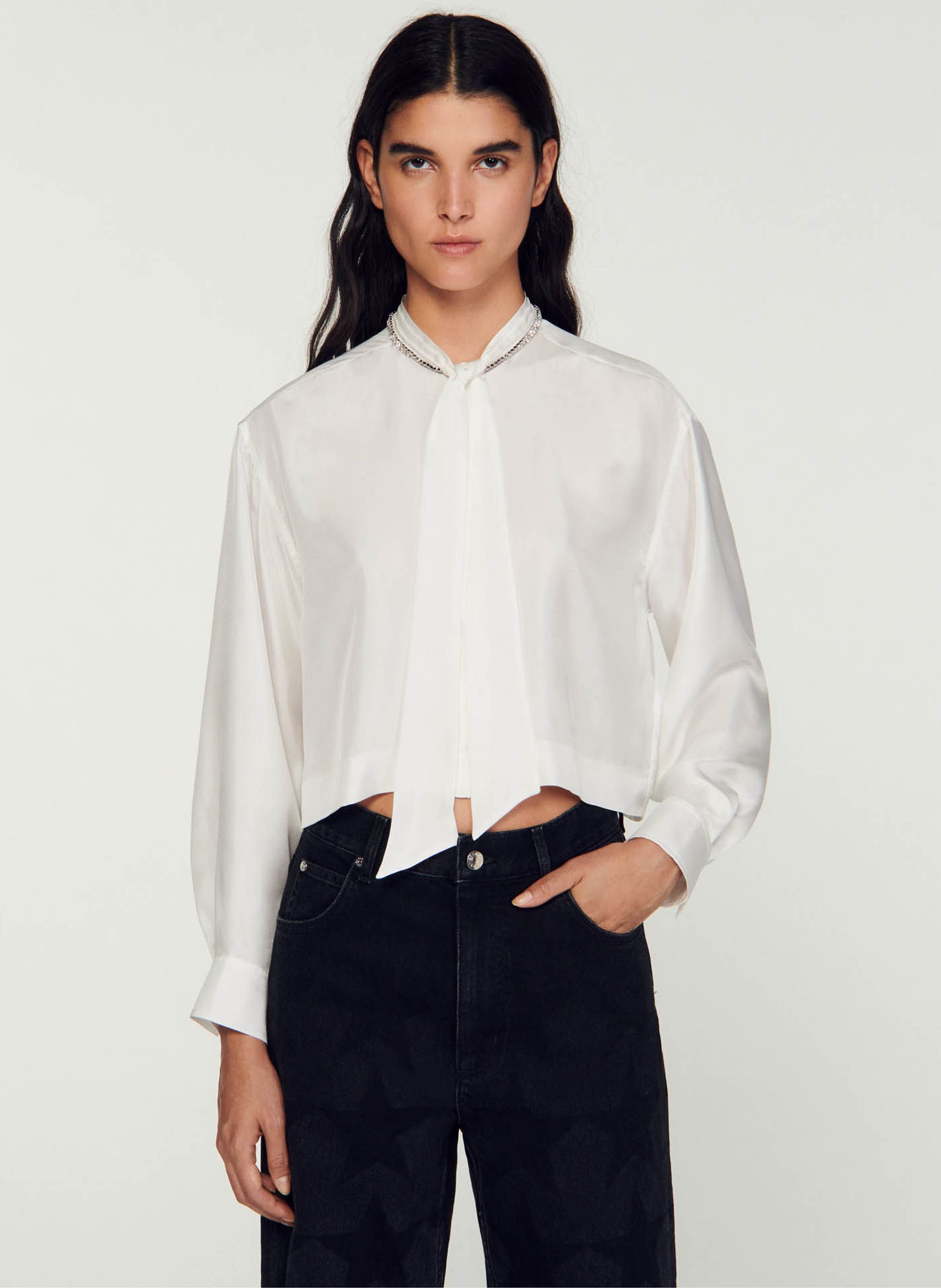 Blouse lavallière online femme