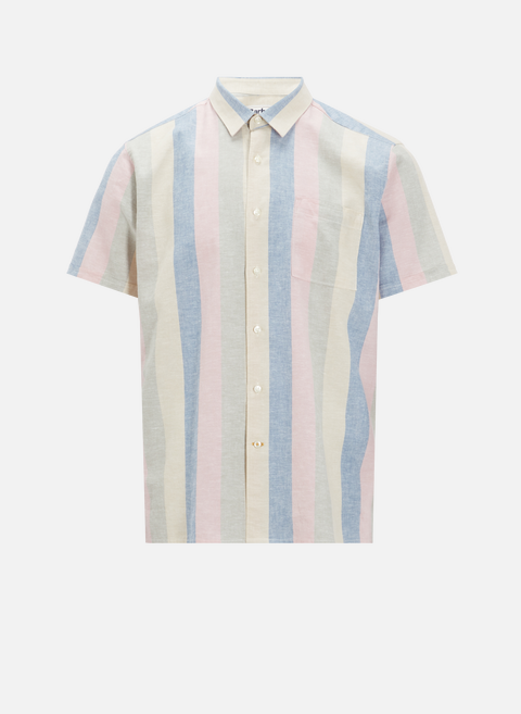 Striped cotton and linen shirt MulticolorBARBOUR 