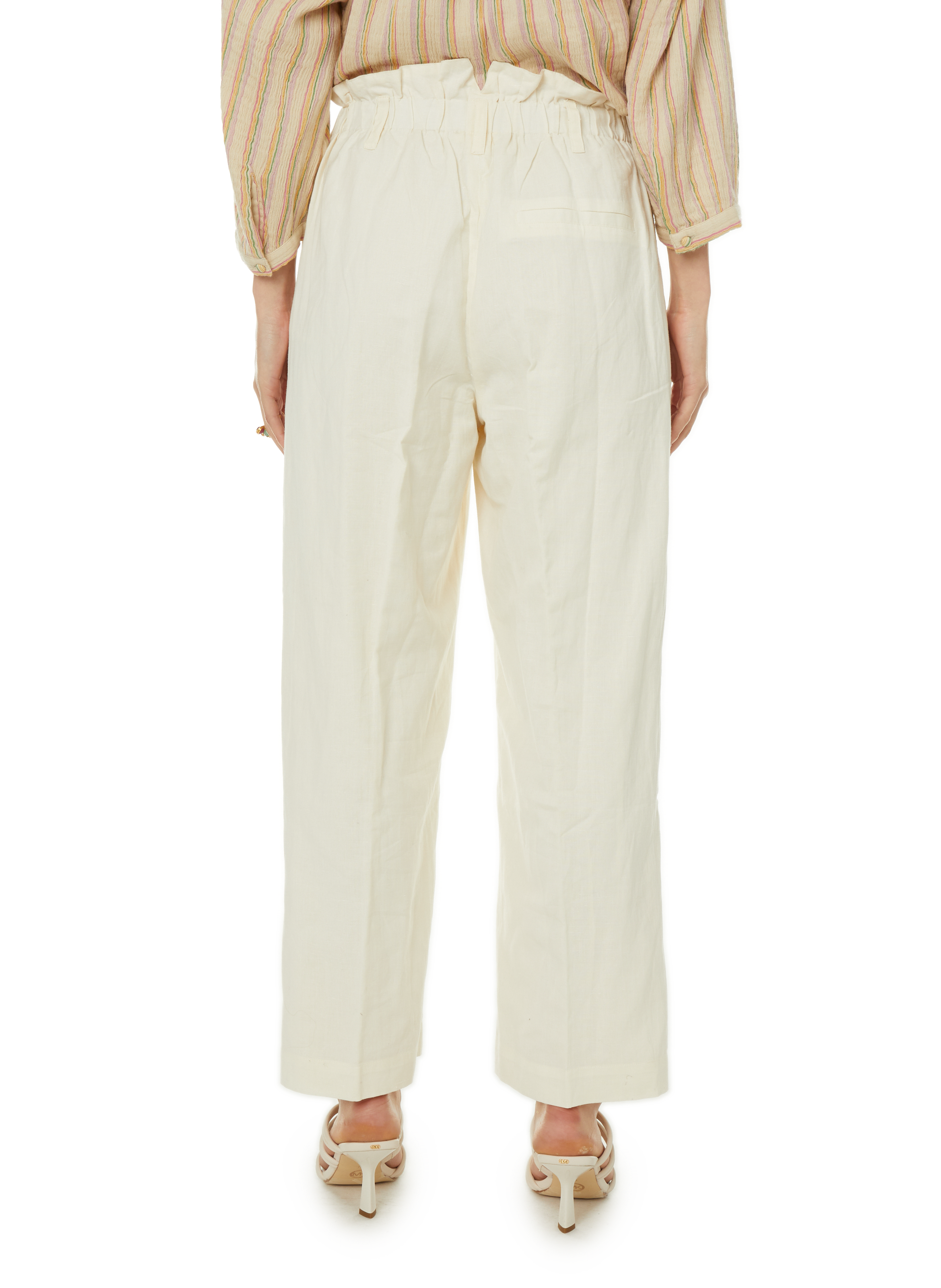 Pantalon en coton et lin LOUISE MISHA Blanc