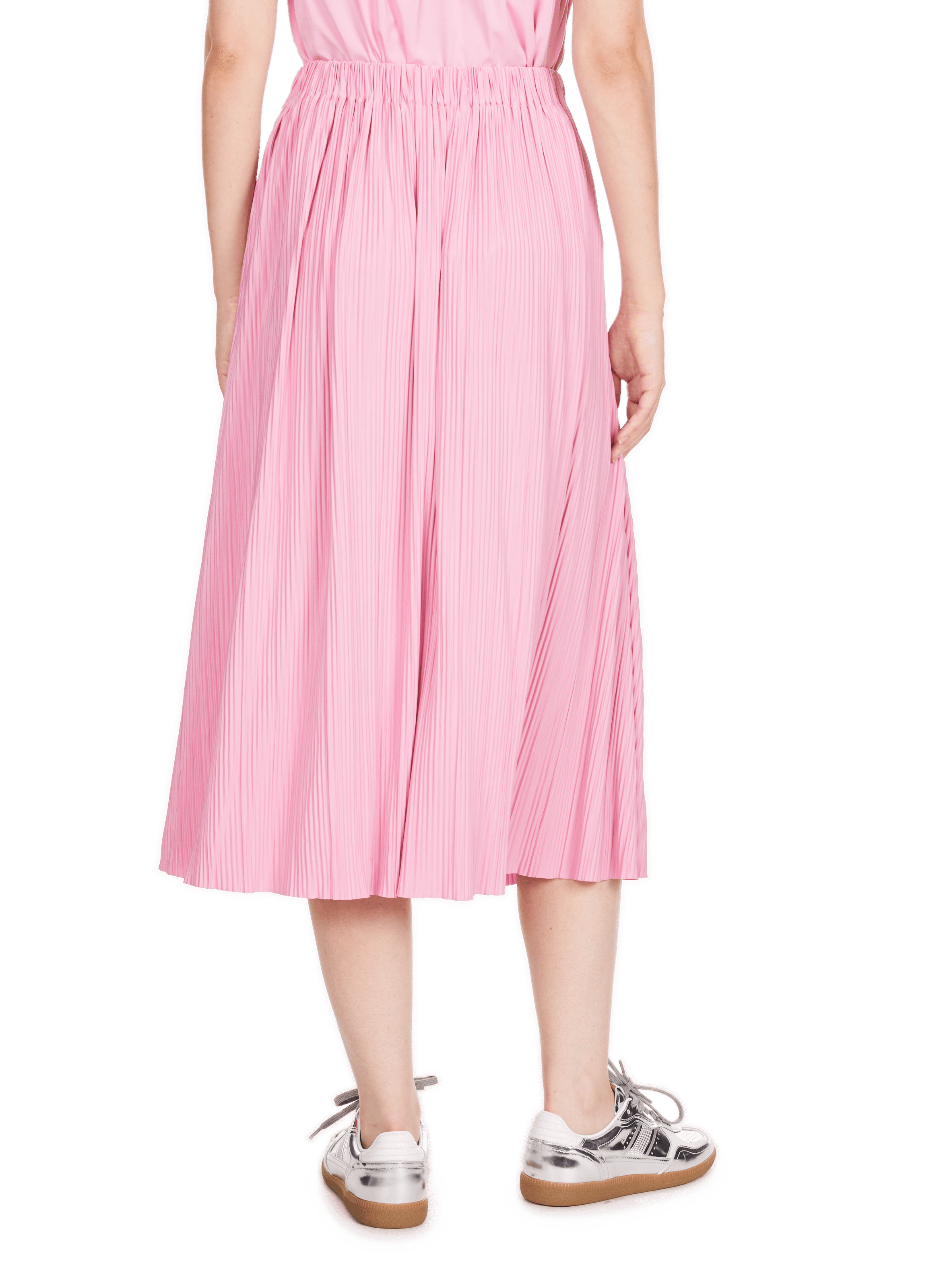 Jupe midi plissée Rose