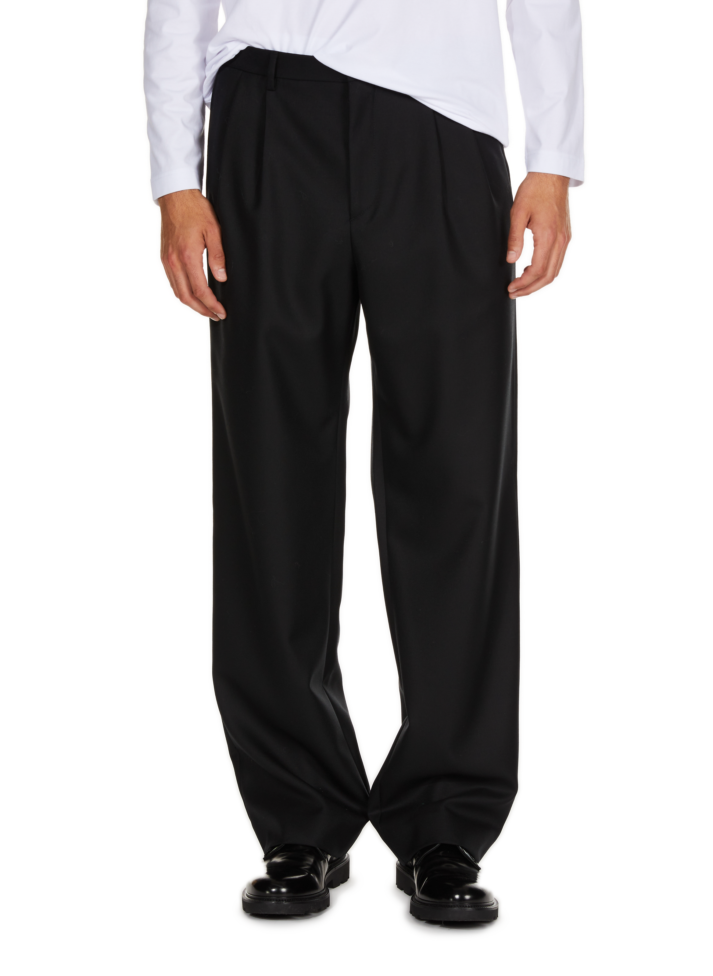 SAISON 1865 Cropped wool trousers Black