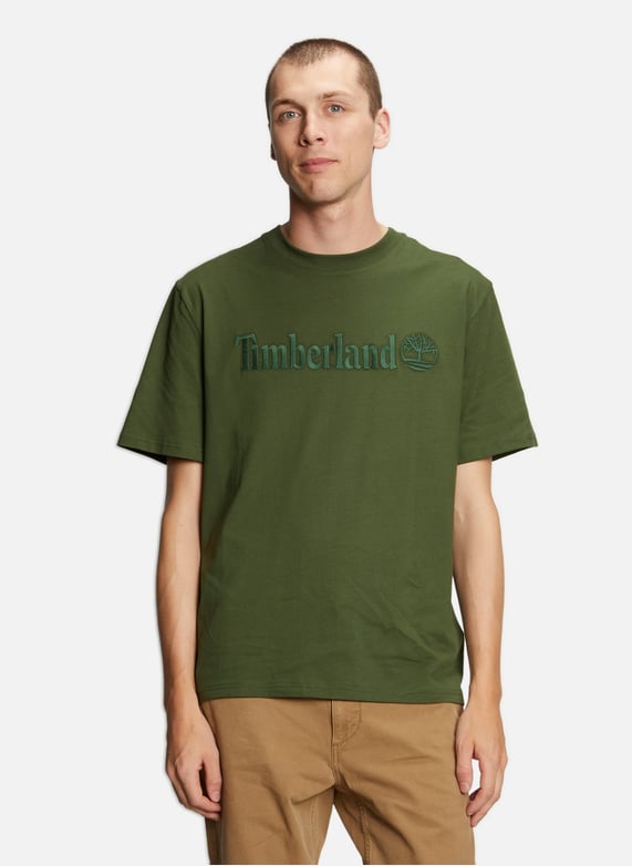 Cotton Logo T shirt Timberland Men Printemps