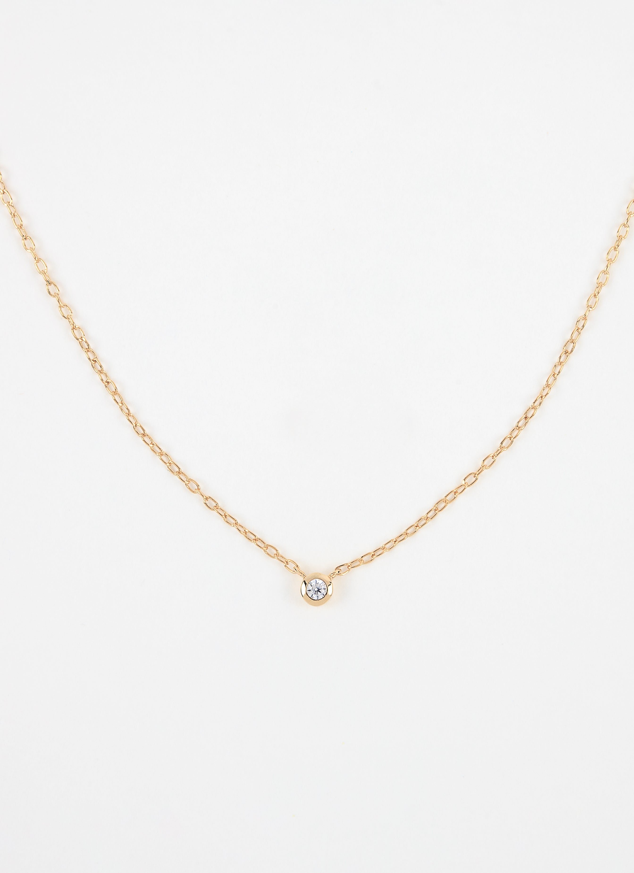 Collier solitaire esmée plaqué or ANNA SOTTILOTTA Doré