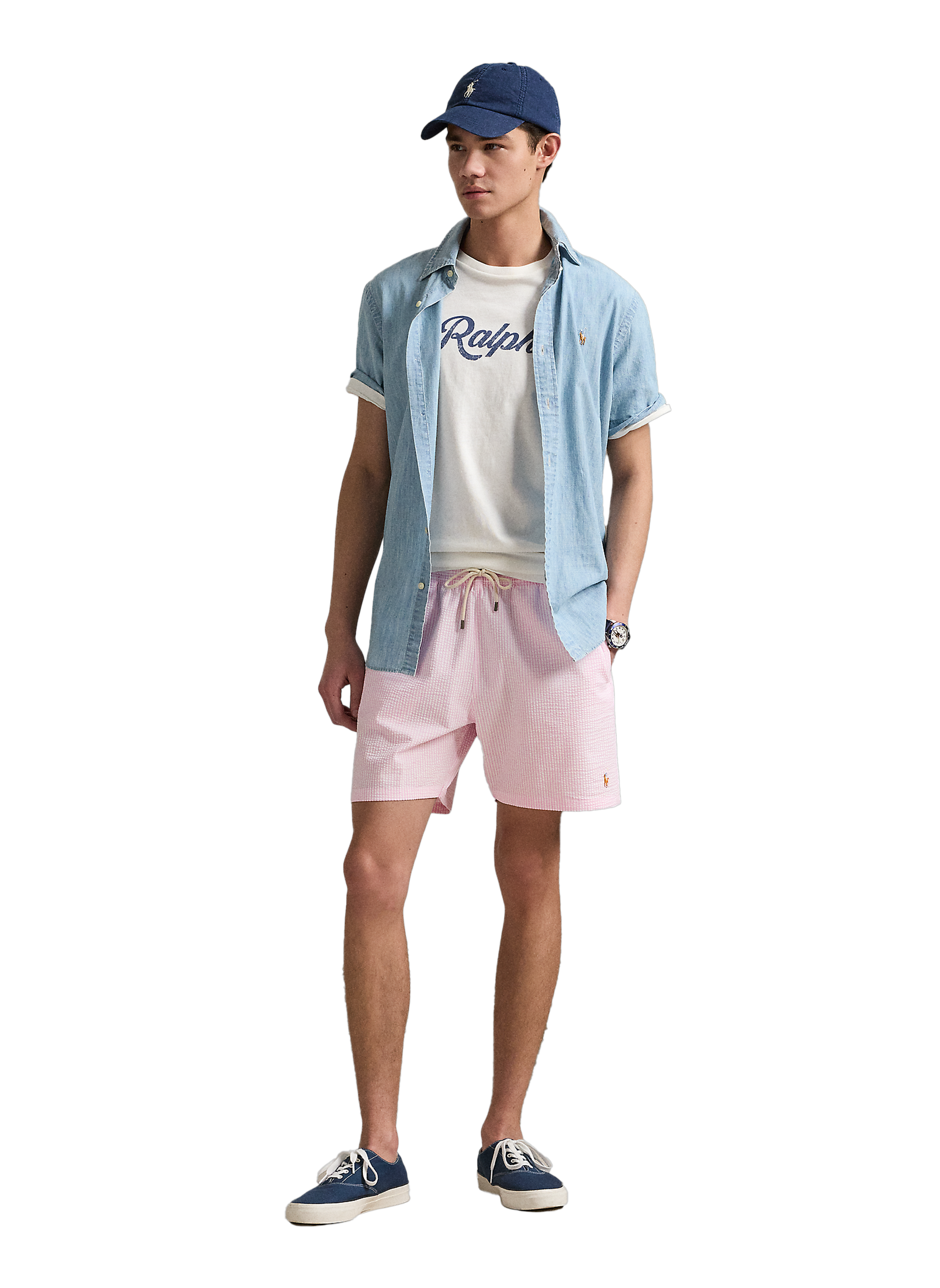 Striped swim shorts POLO RALPH LAUREN Pink