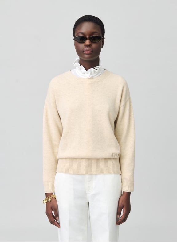 Pull col rond en cachemire Beige by CLAUDIE PIERLOT CLAUDIE PIERLOT Pull col rond en cachemire Beige