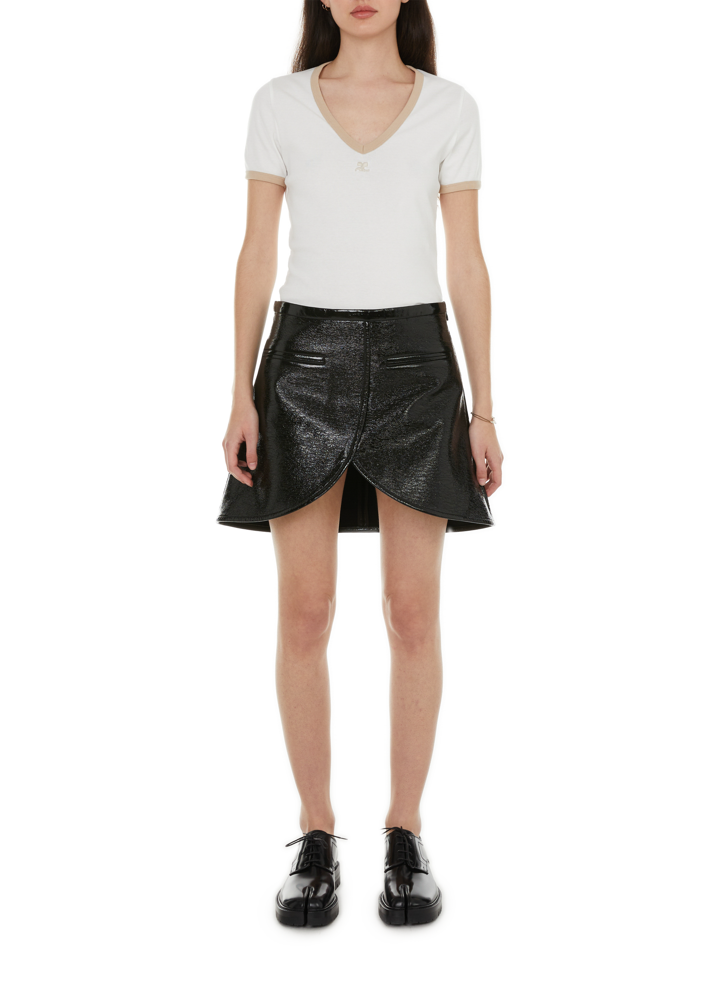 Asymmetrical mini skirt  COURRÈGES Black