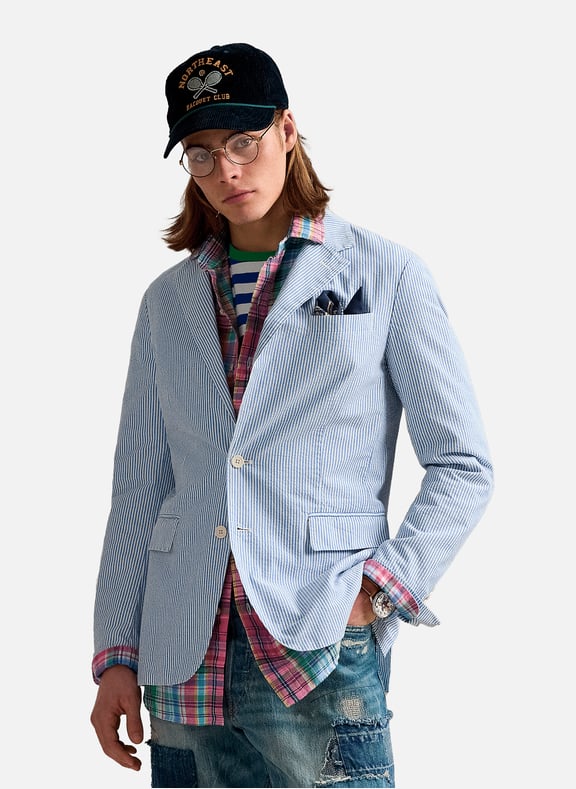 Blazer rayé en coton Bleu by POLO RALPH LAUREN POLO RALPH LAUREN Blazer rayé en coton Bleu