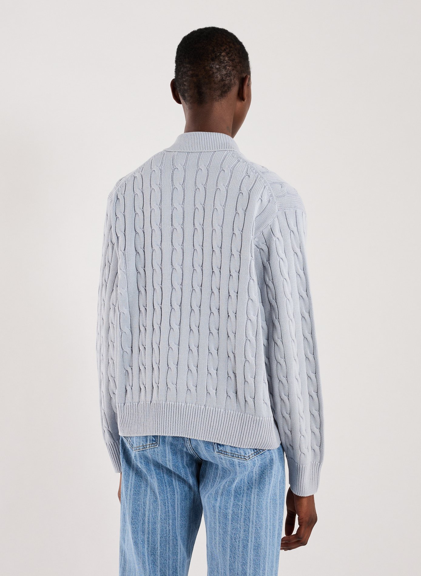 Gilet maille torsadée en coton CARHARTT WIP Bleu