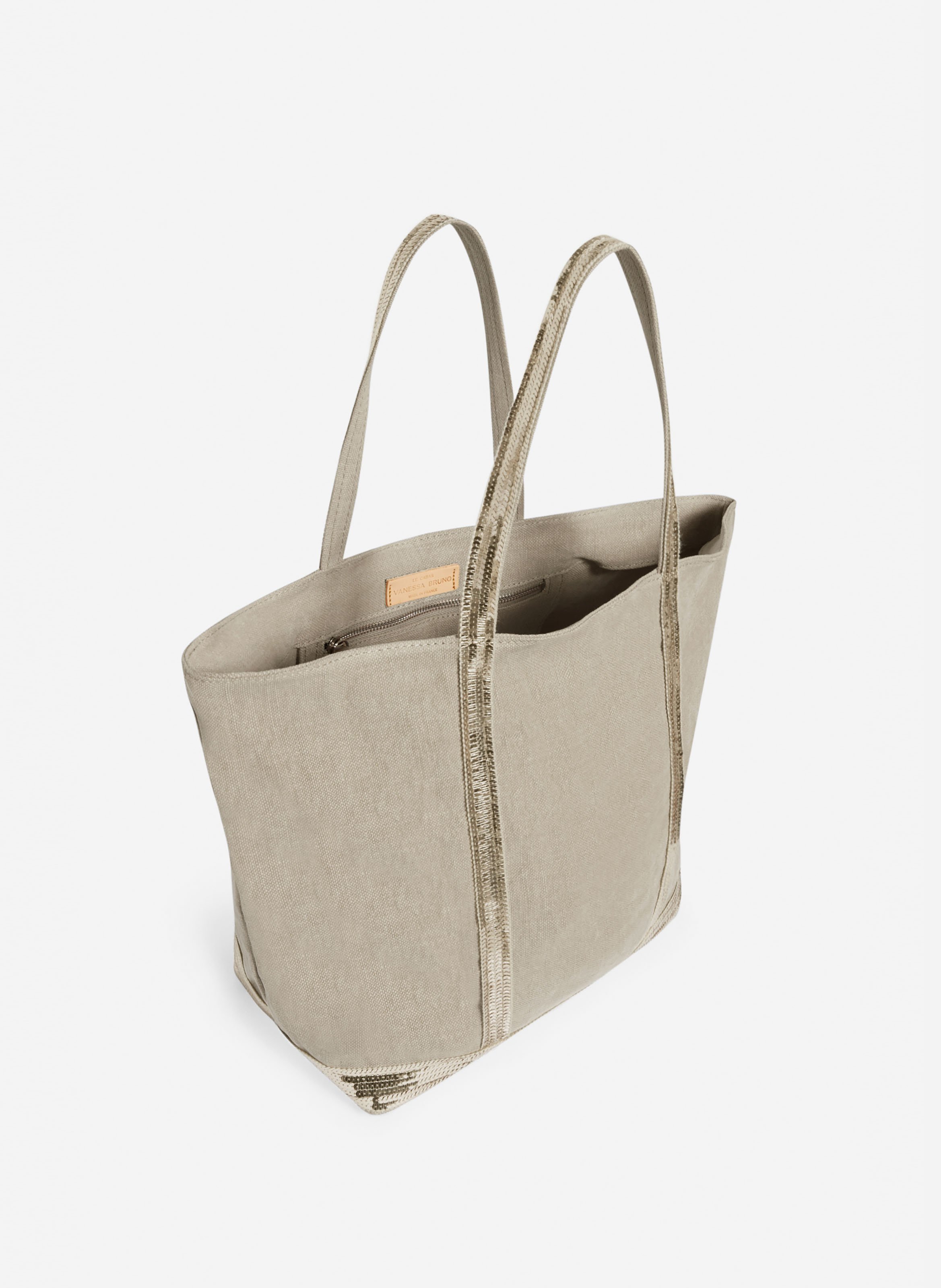 Cabas l zippé en lin VANESSA BRUNO Beige