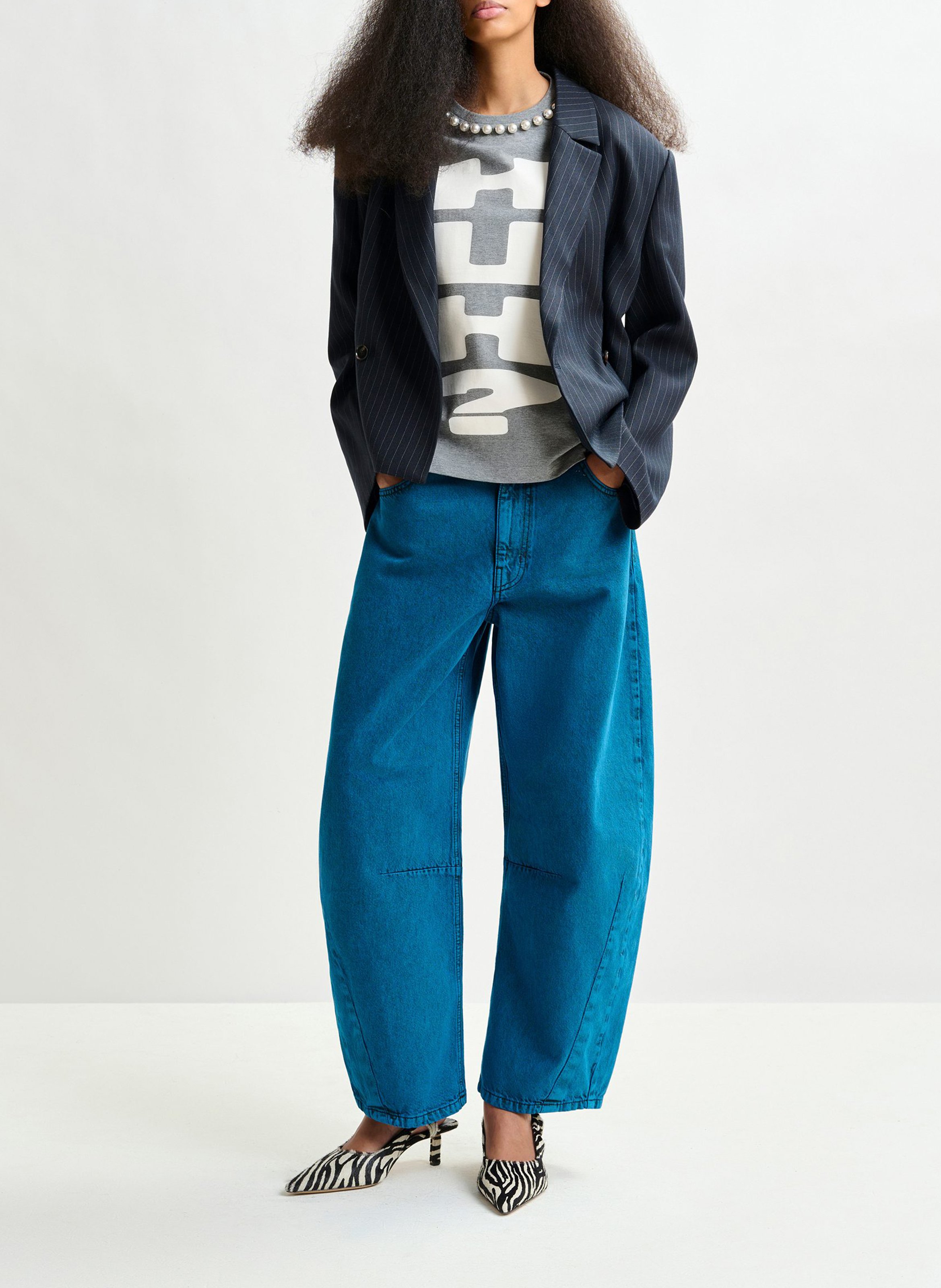 Tee-shirt col rond en coton isos ESSENTIEL ANTWERP Gris