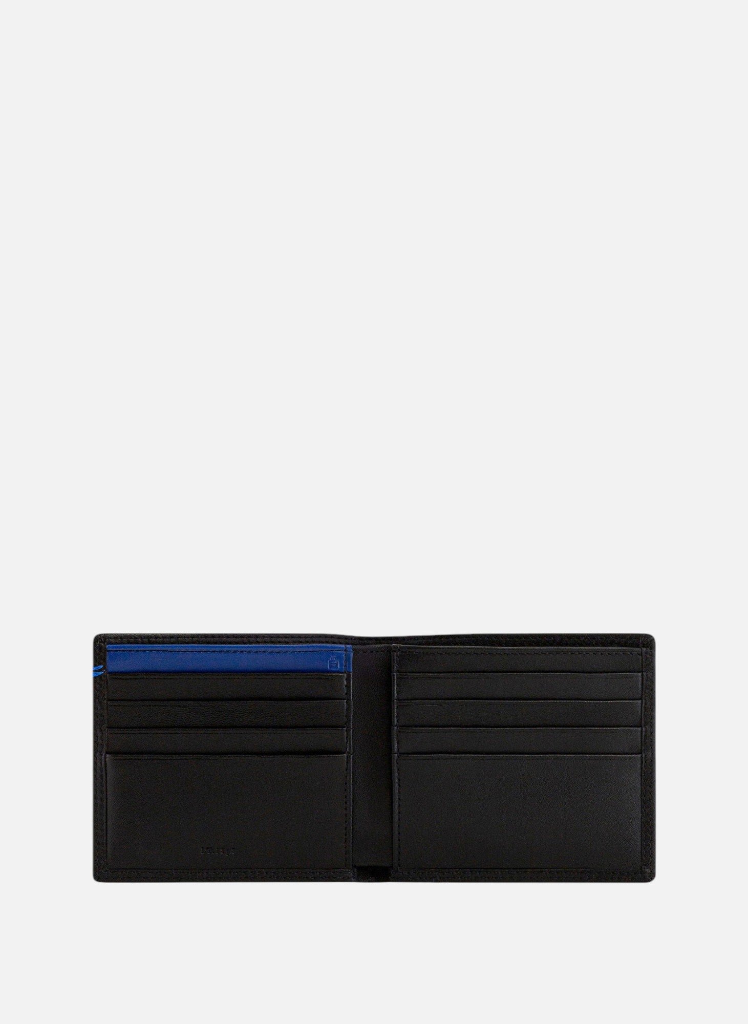 Porte cartes horizontal moyen modèle avec poche billets martin en cuir lisse LE TANNEUR Noir