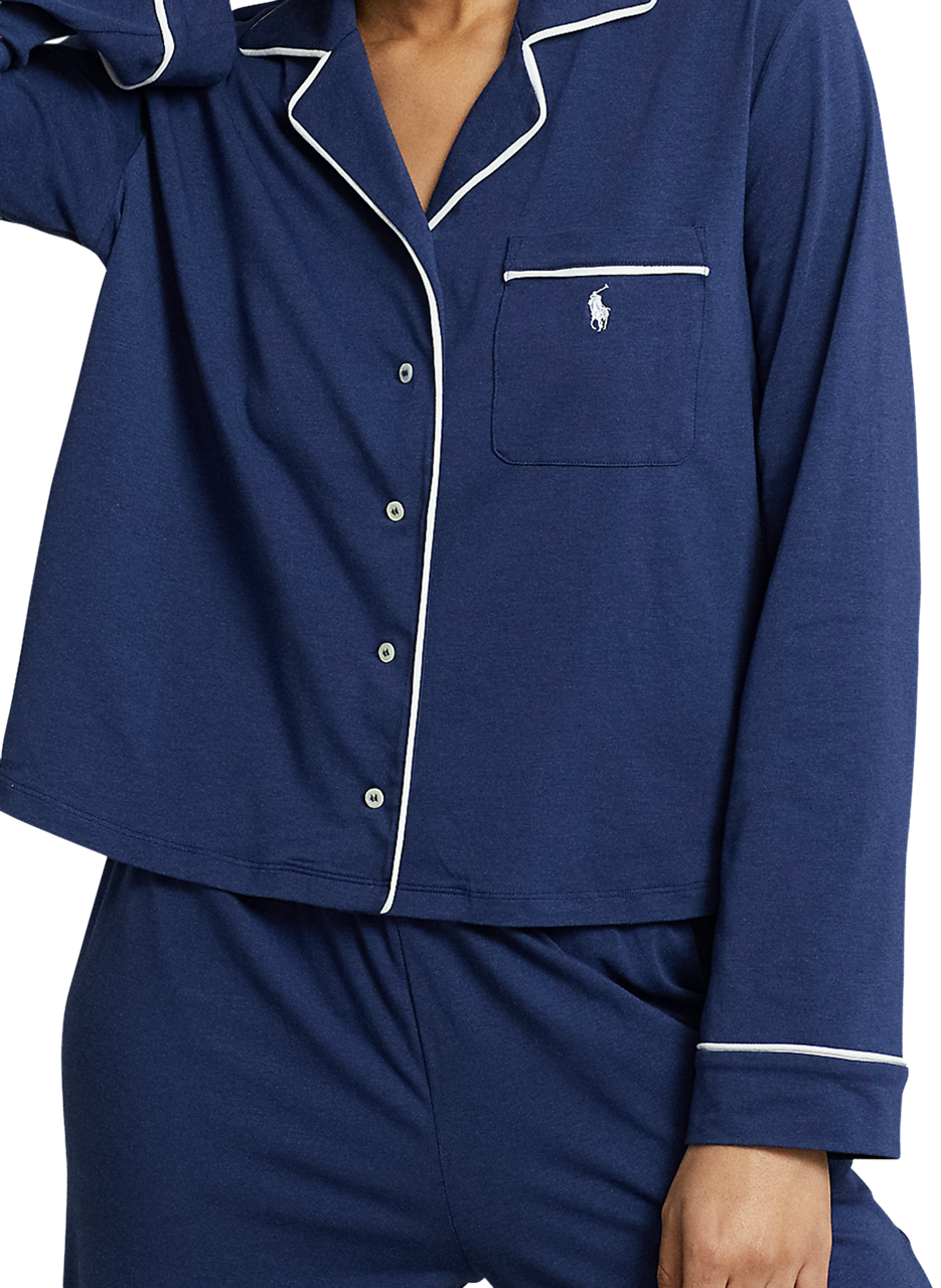 Ensemble de pyjama uni en coton mélangé POLO RALPH LAUREN Bleu