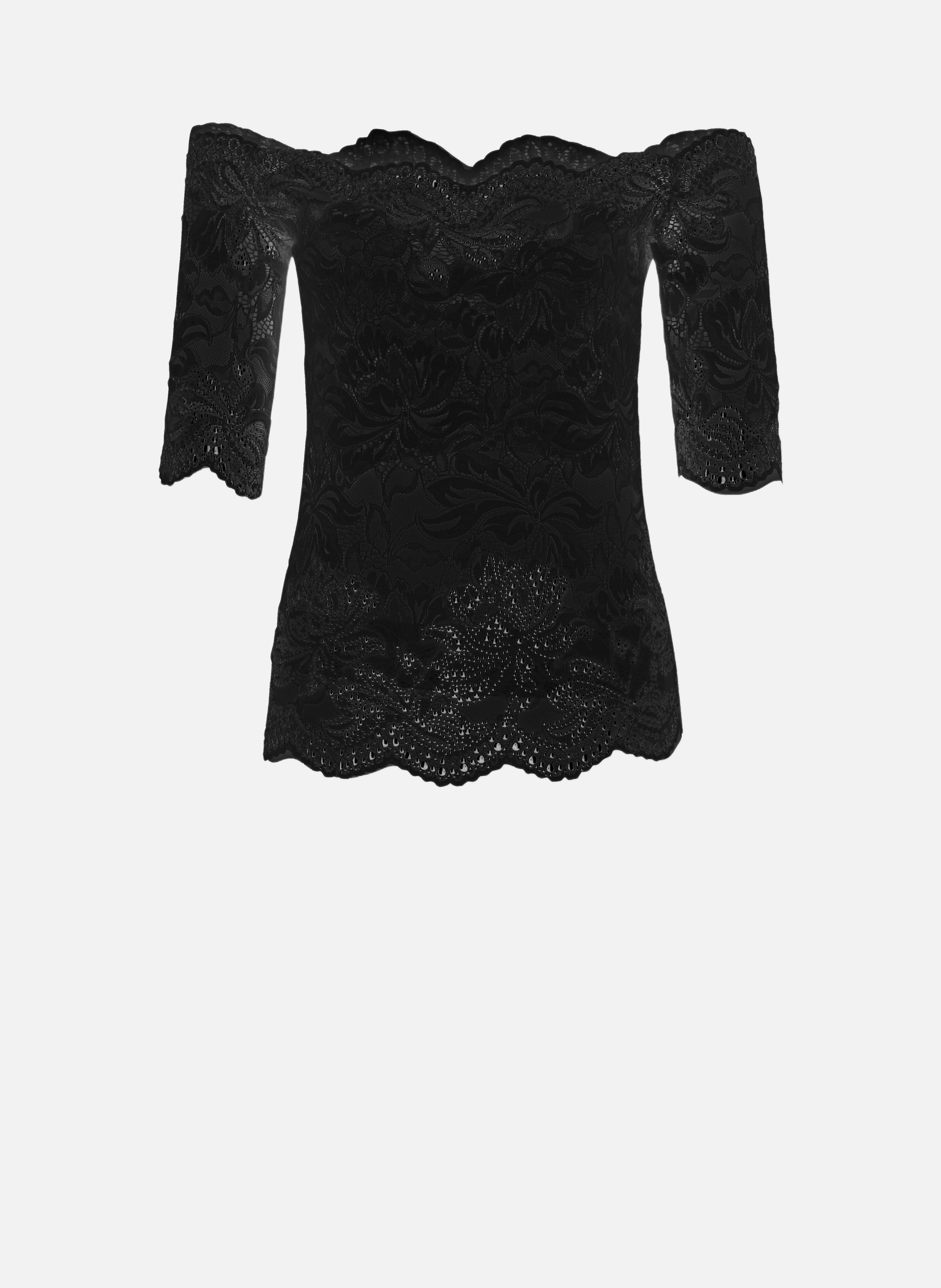 Top en dentelle RABANNE Noir
