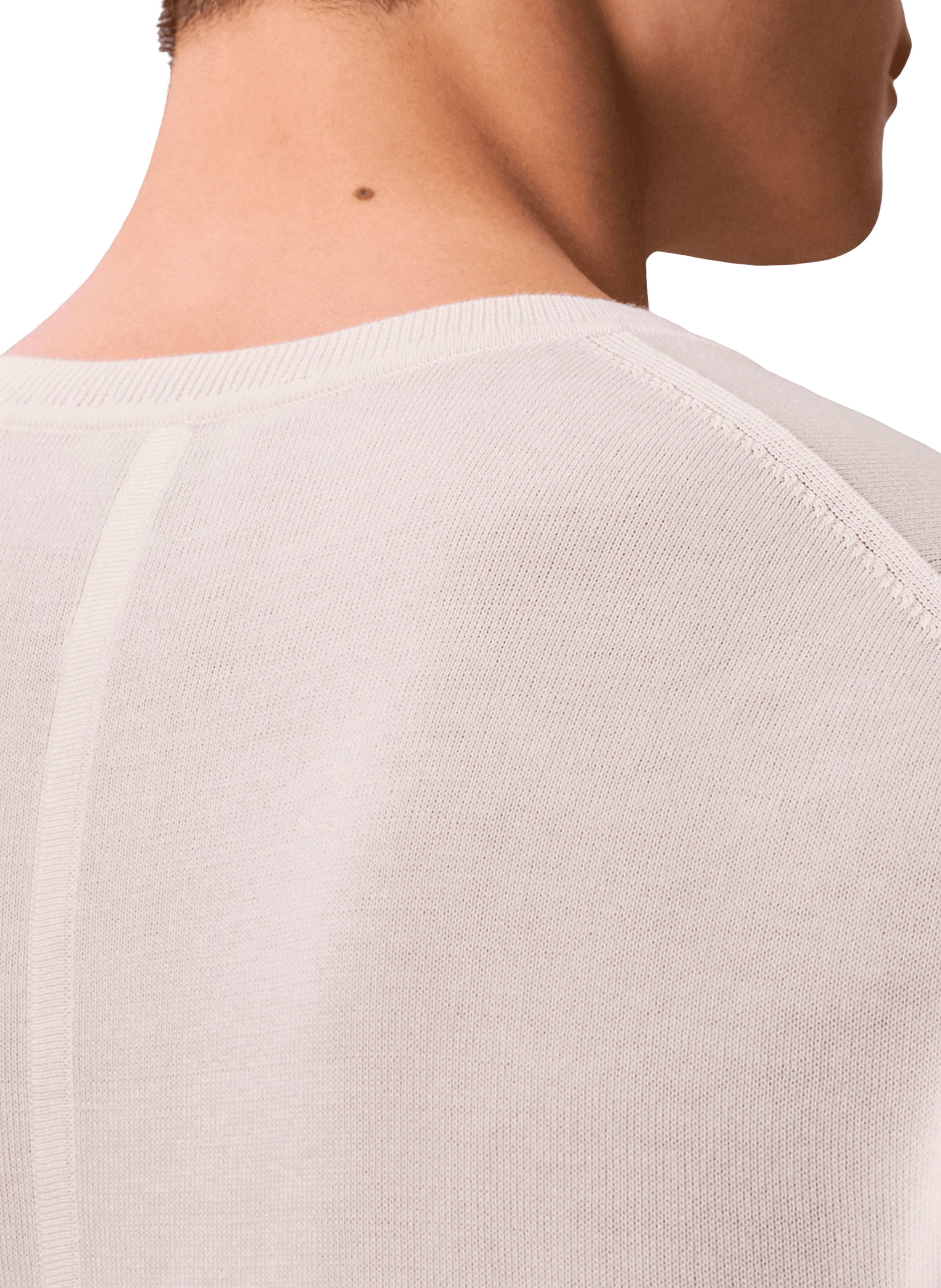 Pull col rond en coton CALVIN KLEIN Blanc
