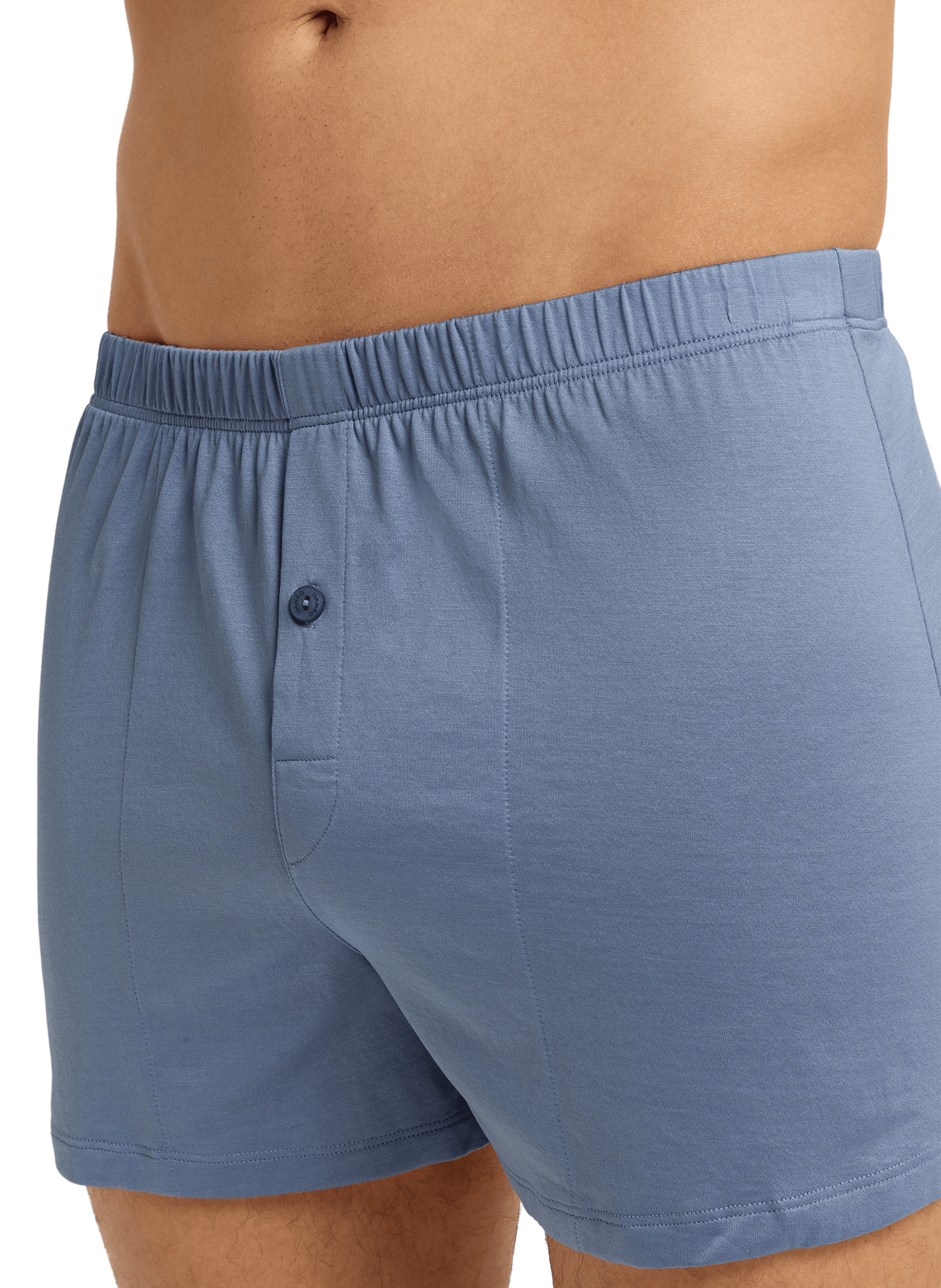 Cotton Boxer Shorts HANRO Blue