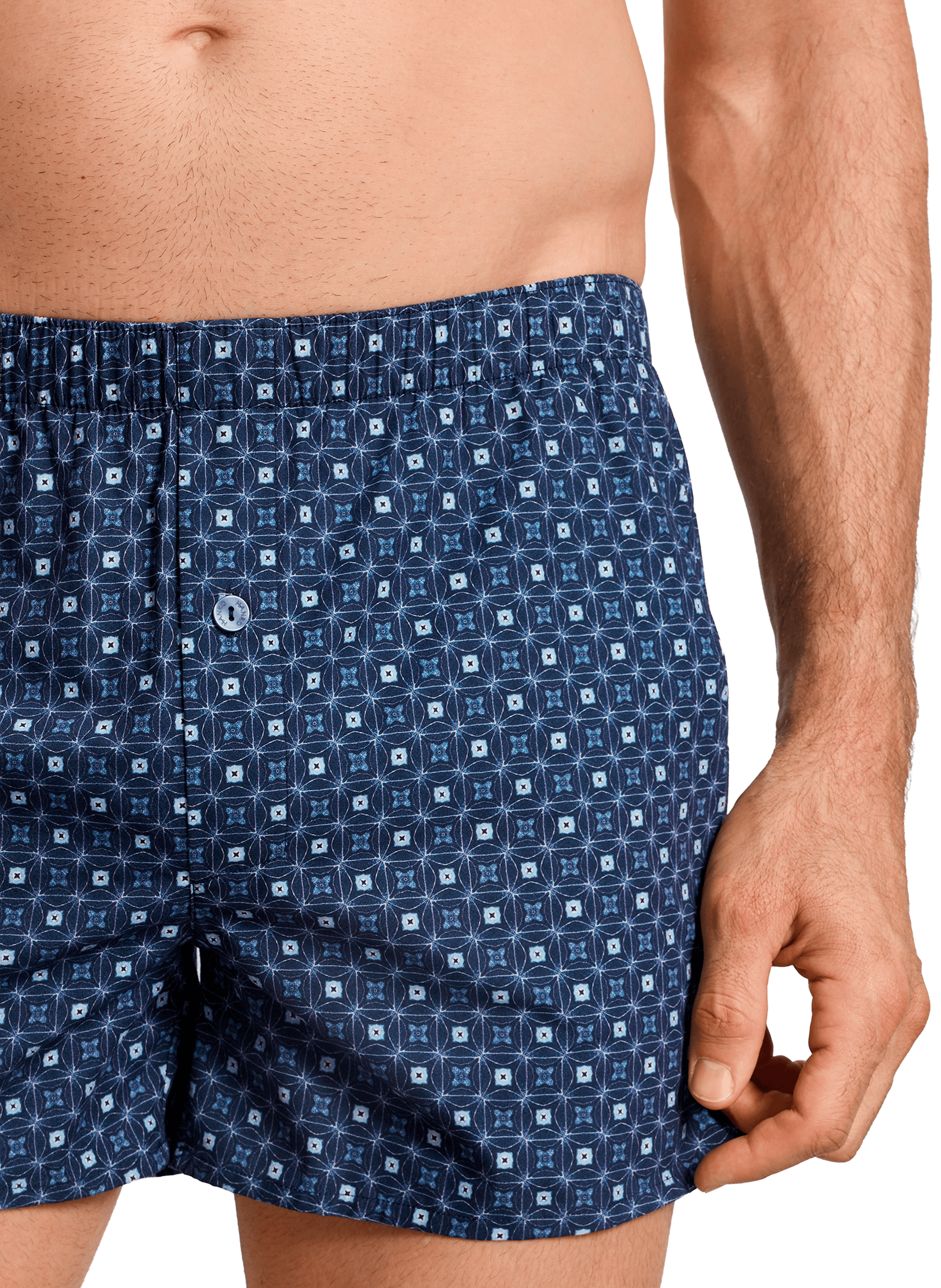 Boxer imprimé en coton HANRO Bleu