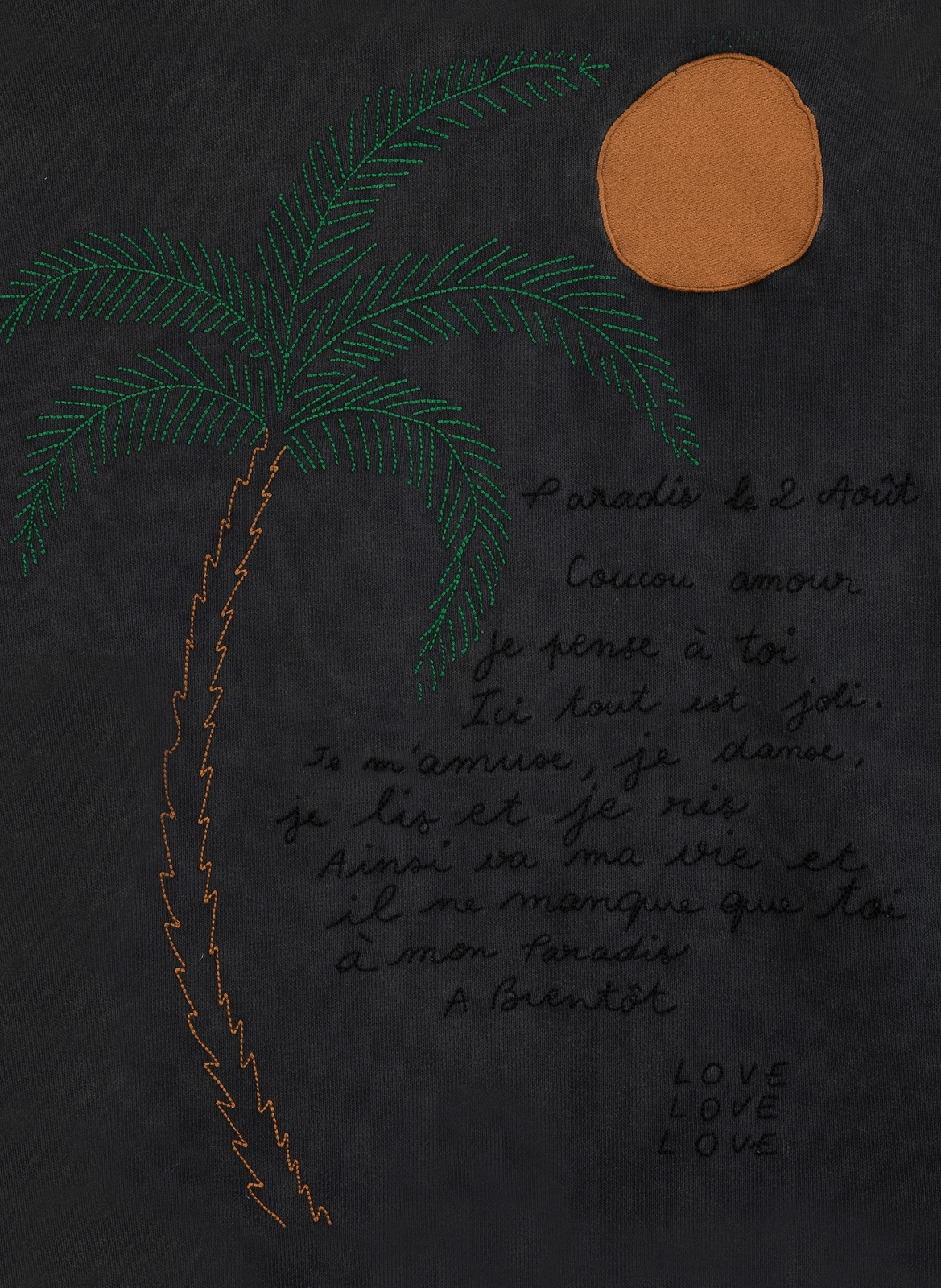 Sweatshirt brodé Gourgaud Palm en coton  MAISON LABICHE Noir
