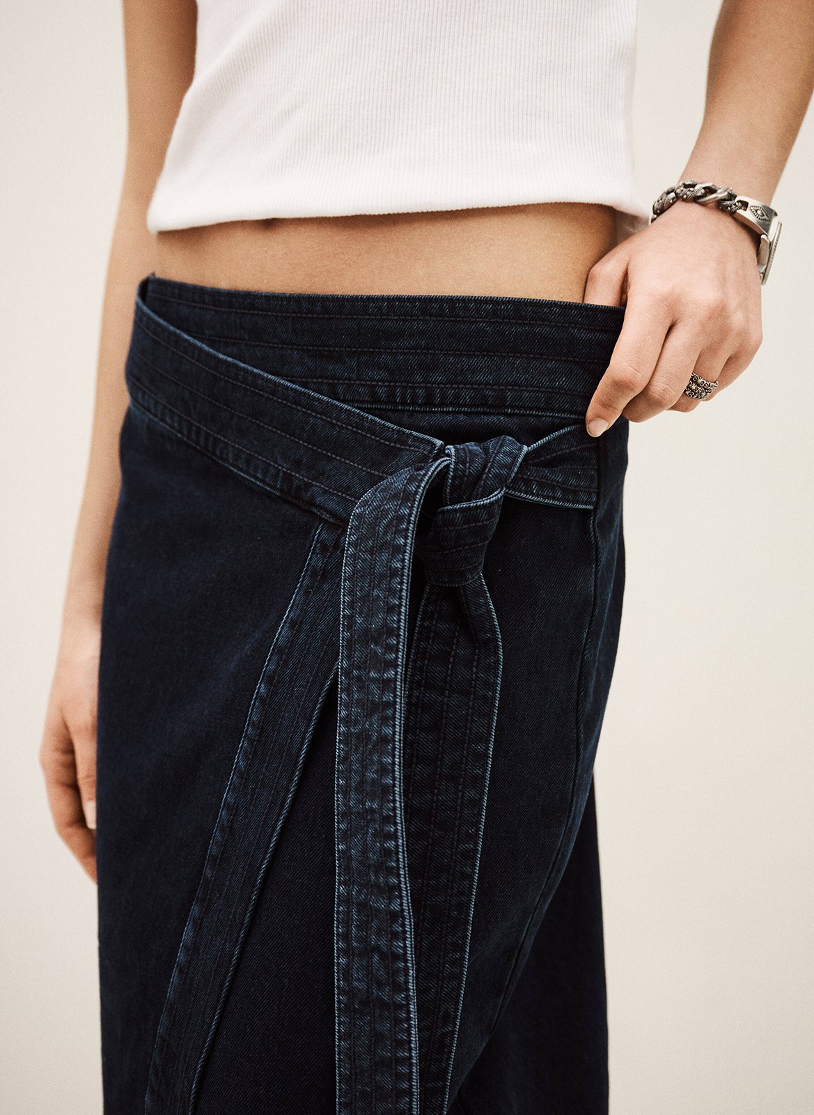 Jupe longue en coton timy BA&SH Bleu