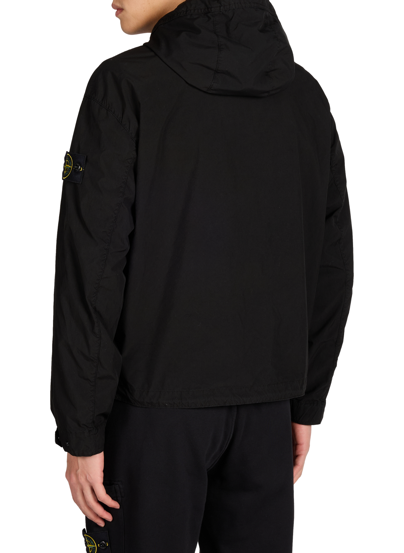 Solid Hooded Jacket STONE ISLAND Black