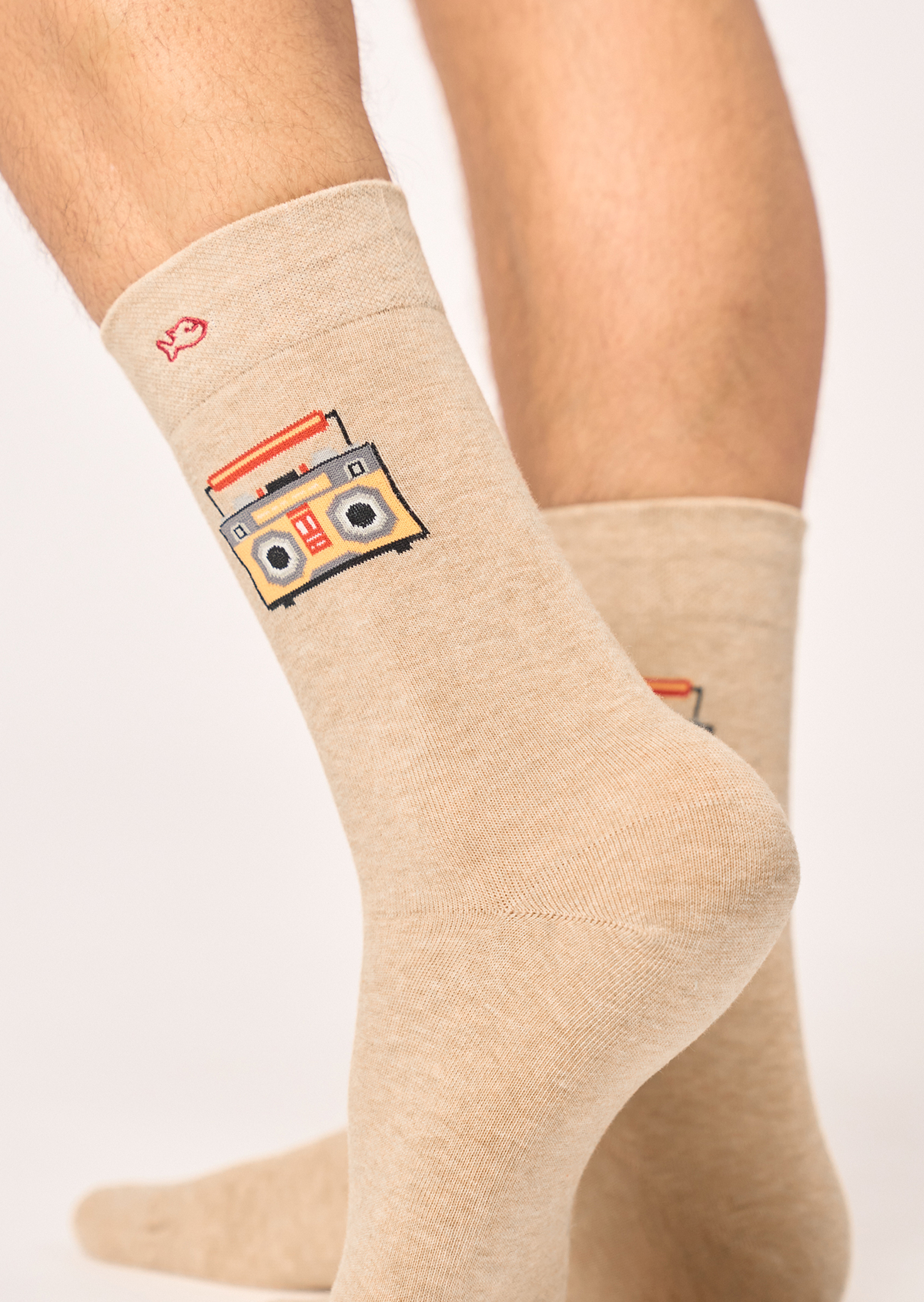 Chaussettes en coton peigné à motifs BILLYBELT Beige