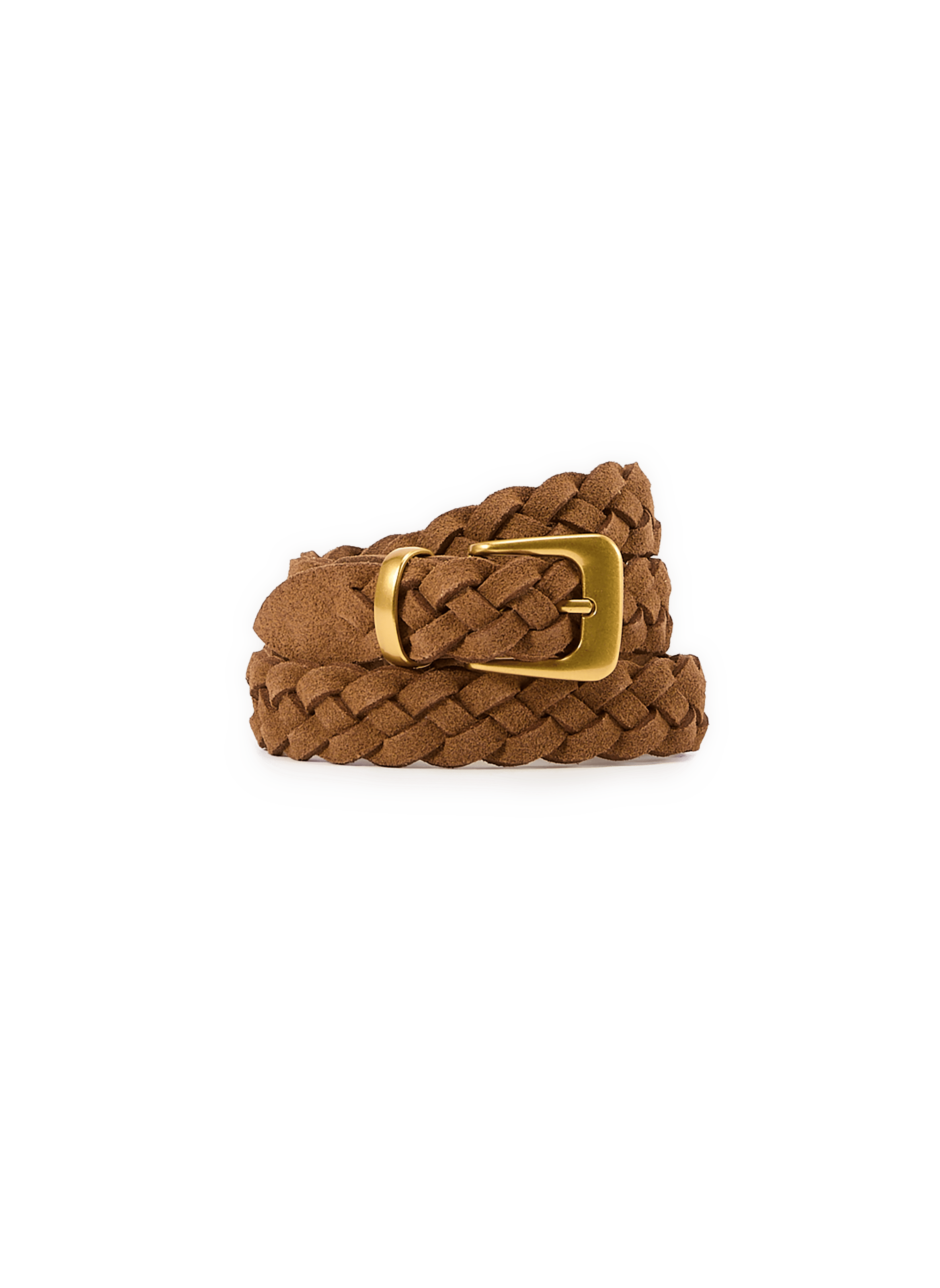 Ceinture tressée Andora en cuir suédé SUNCOO Marron