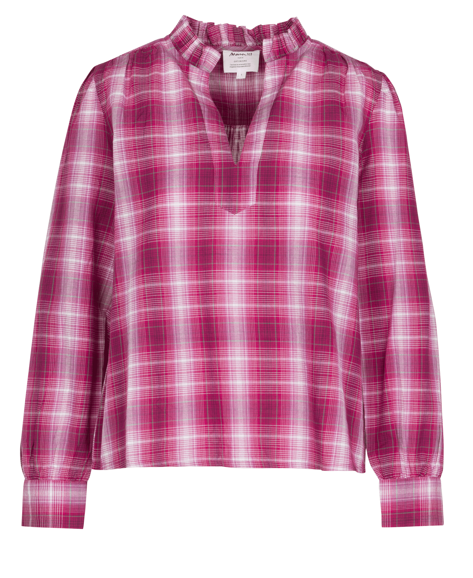 Blouse col tunisien en coton dina MAISON 123 Violet